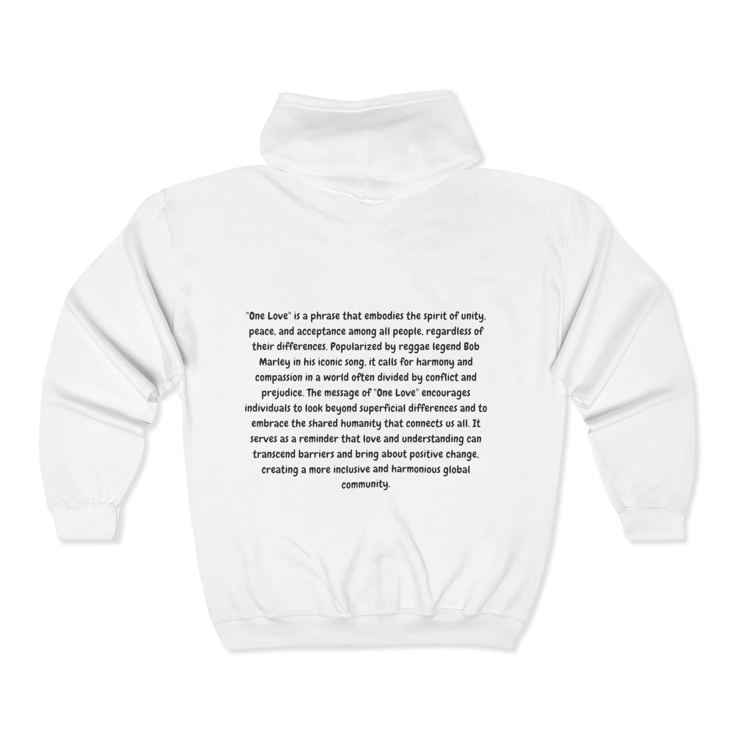 Unisex Zip Hoodie - One Love Spirit of Unity