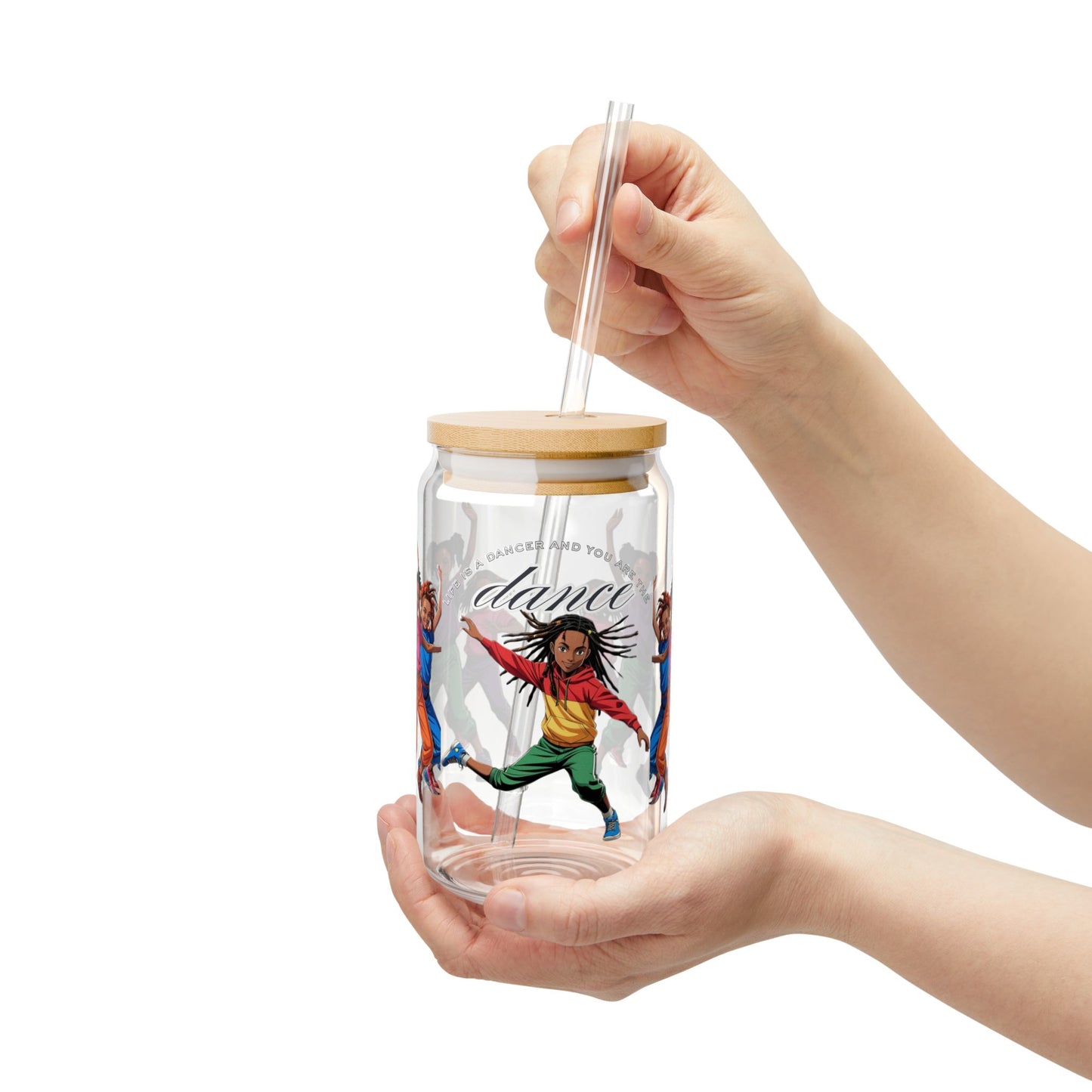 Dance is life-Themed Sipper Glass - 16oz with Inspirational Quotes