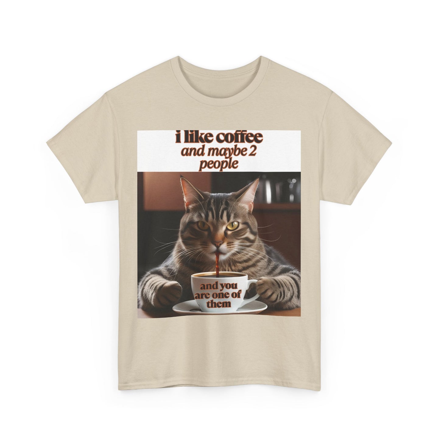 Funny Cat Coffee Unisex Heavy Cotton Tee - Perfect Gift for Cat Lovers