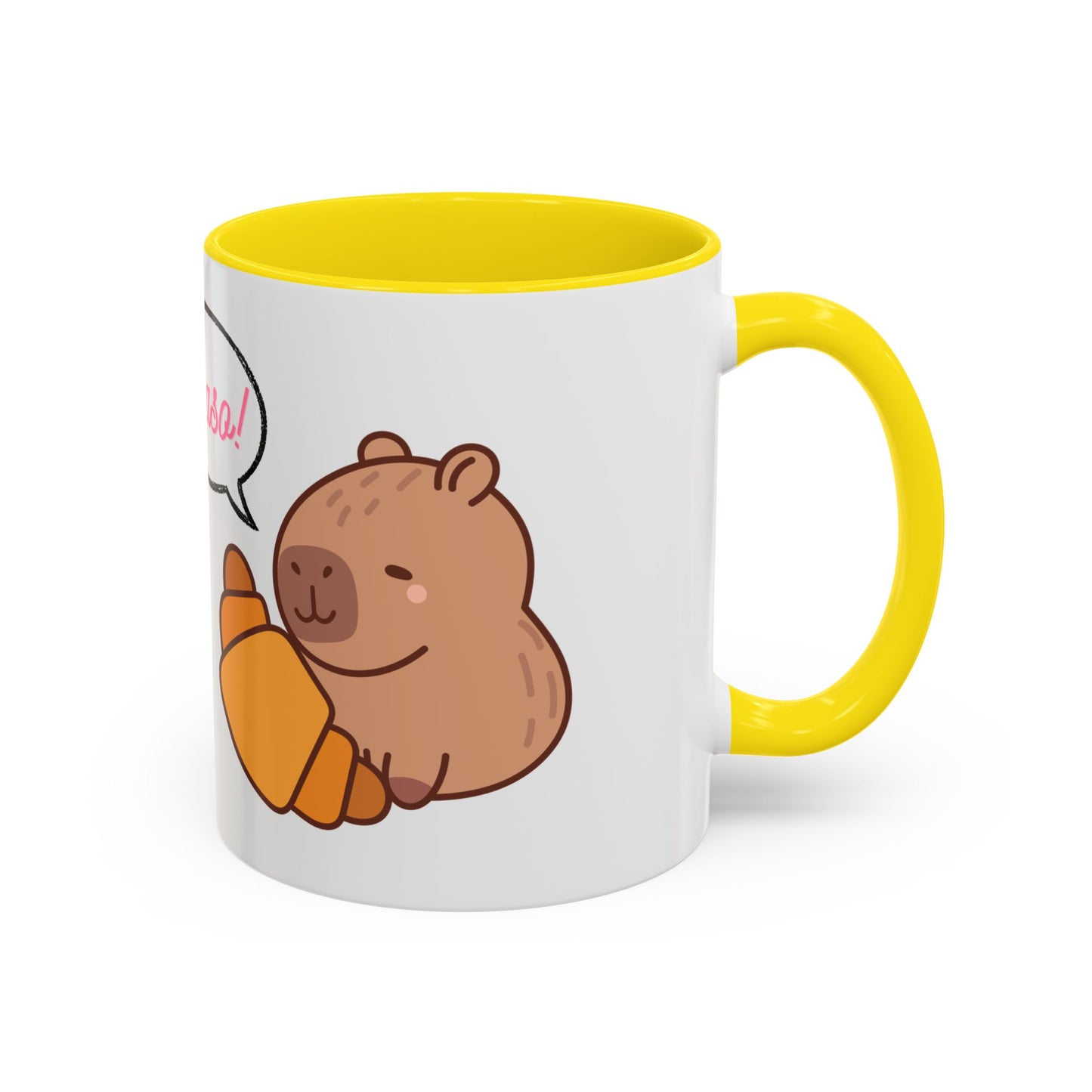 Mug Capybara Croissant Funny Cute Coffee Tea