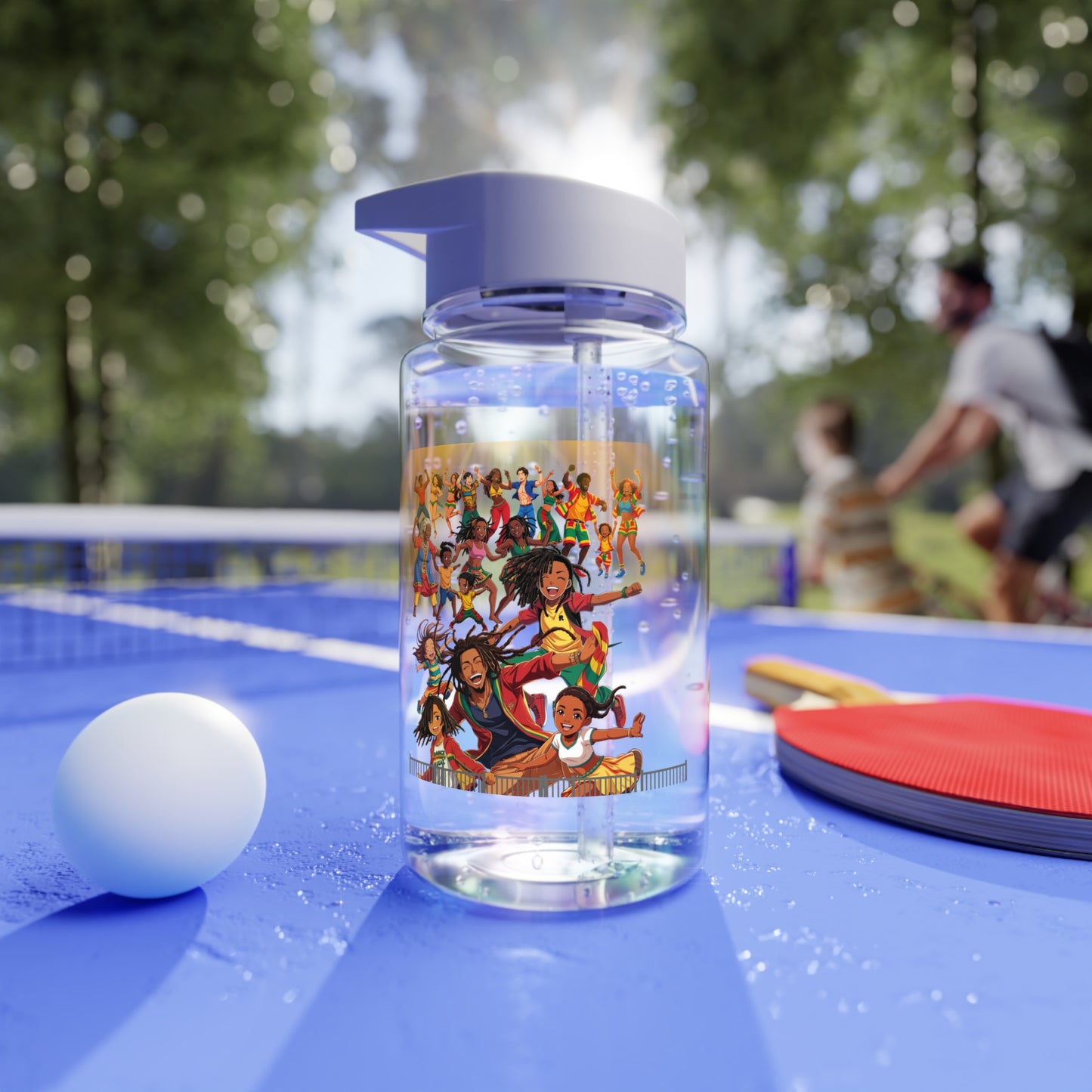 Vibrant Tritan Water Bottle - Celebrate Life with Colorful Designs and reggae joy