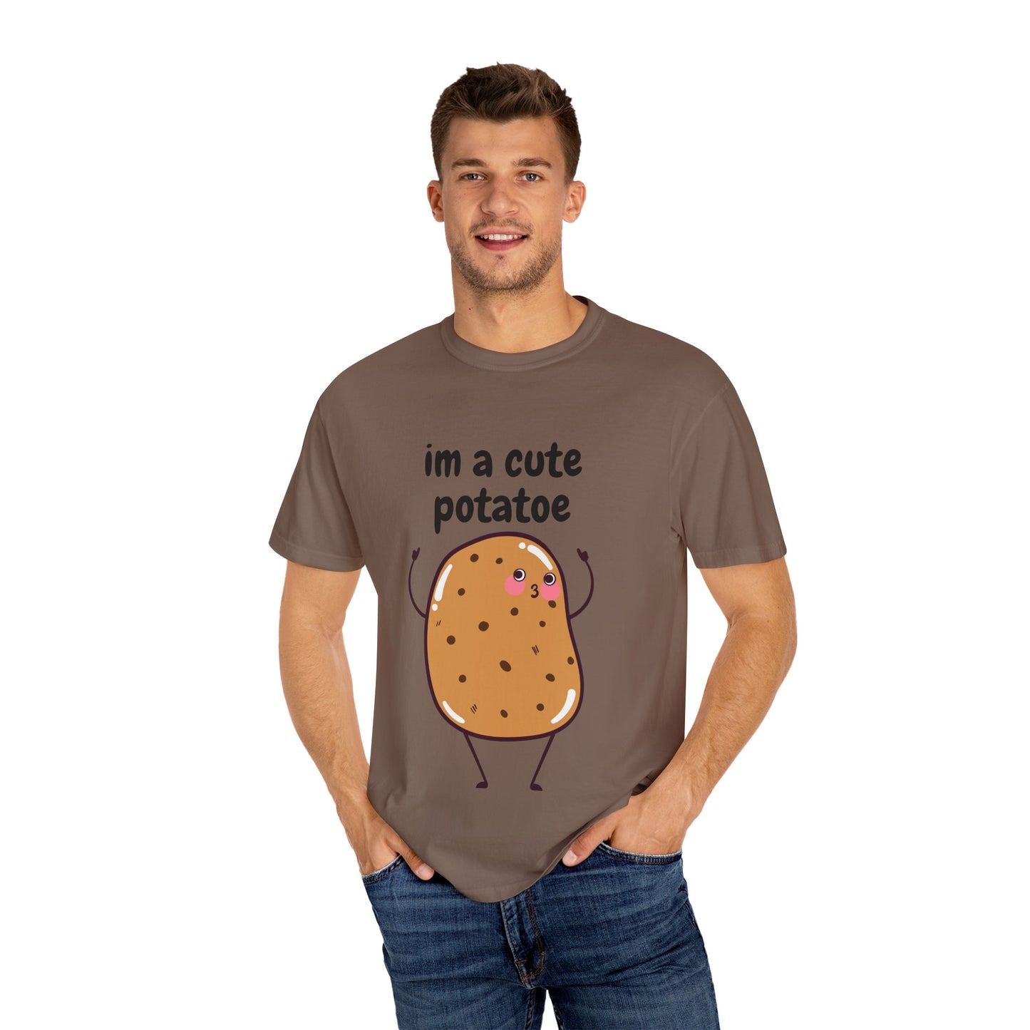 Cute Potato Unisex Garment-Dyed T-Shirt - Fun and Whimsical Design