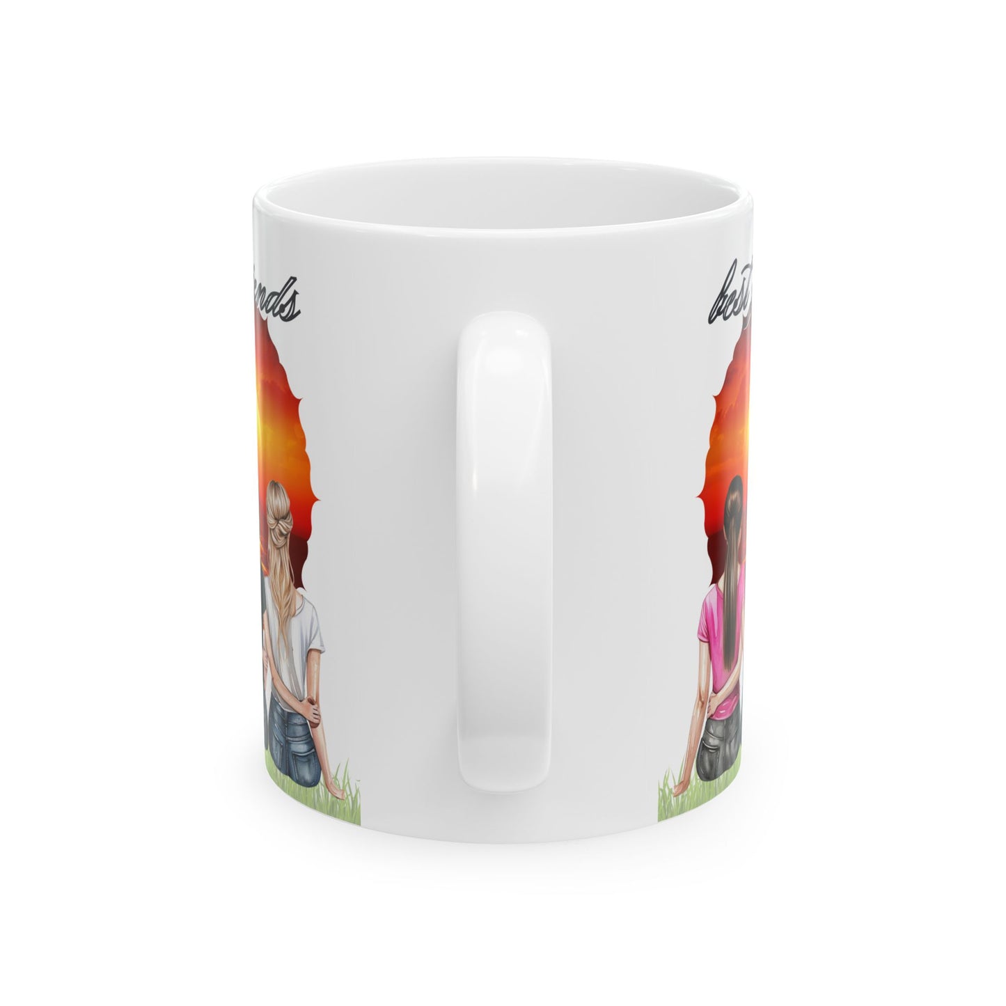 Friendship girlfriends Sunset Ceramic Mug, Best Friend Gift, Unique Coffee Mug, Inspirational Mug, Friendship Quote Mug