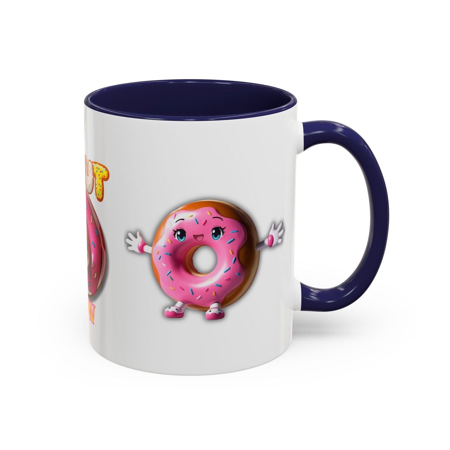 Cute Donut Accent Coffee Mug - I Donut Know - Fun Gift for Coffee Lovers