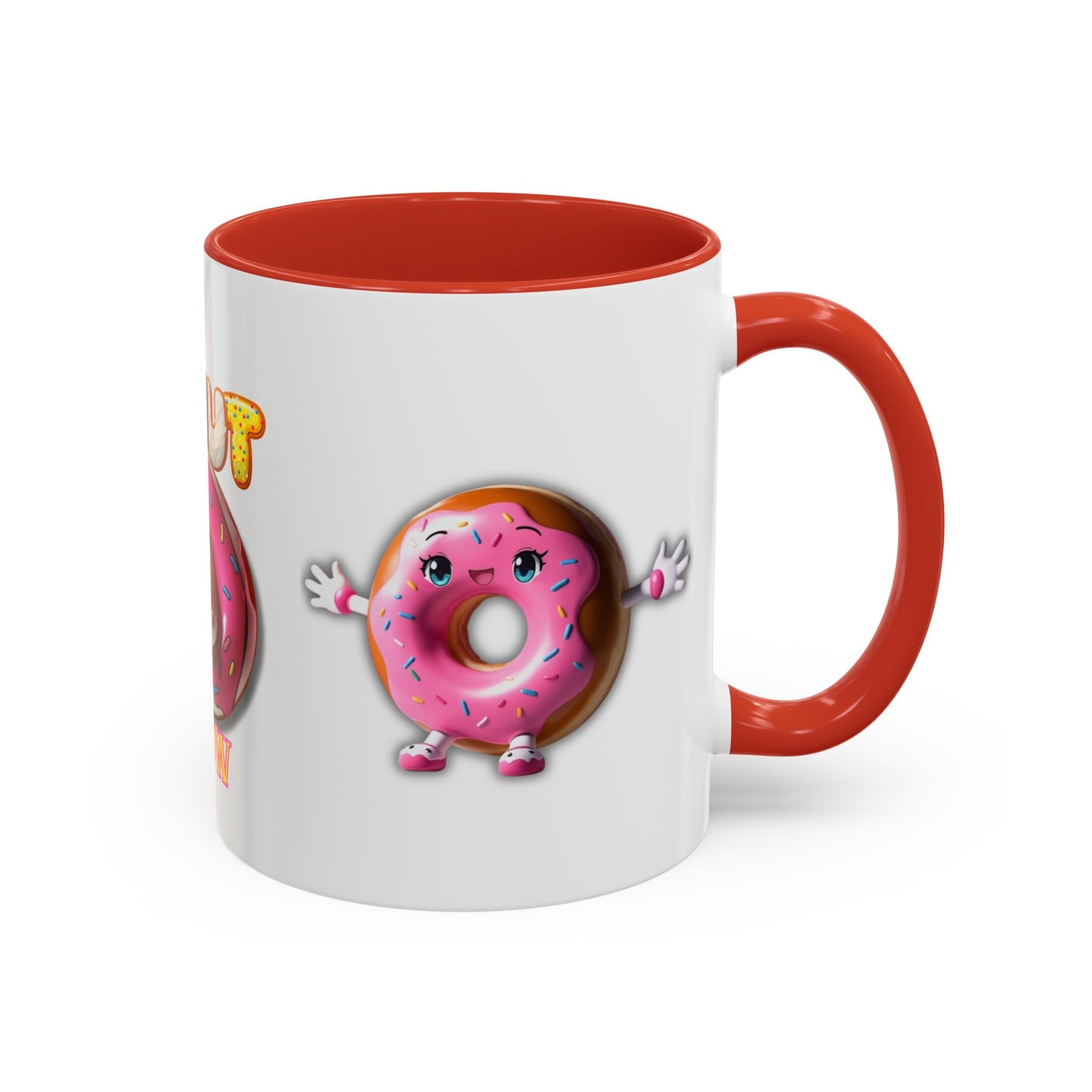 Cute Donut Accent Coffee Mug - I Donut Know - Fun Gift for Coffee Lovers