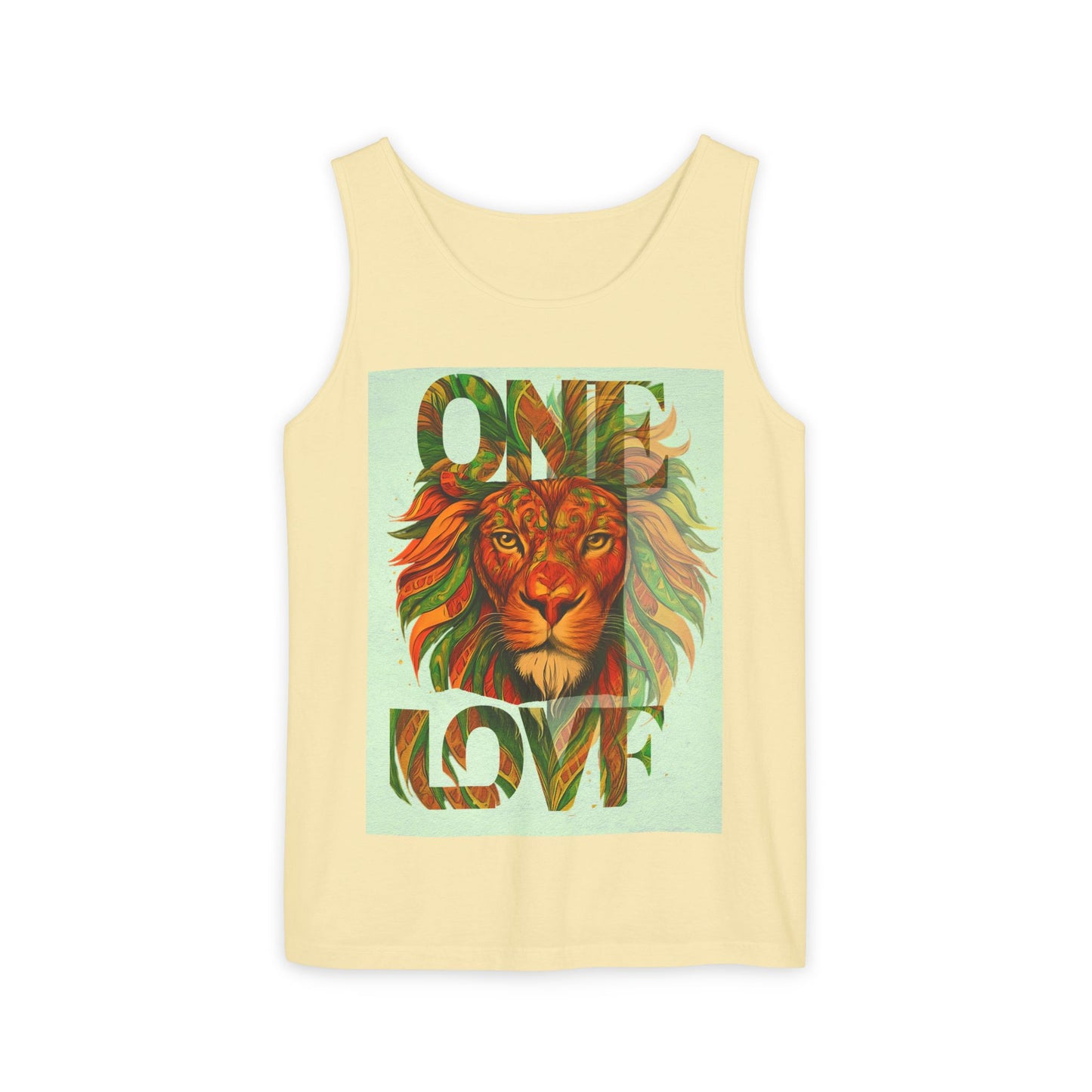 Tank Top One Love Tribal Art Lion