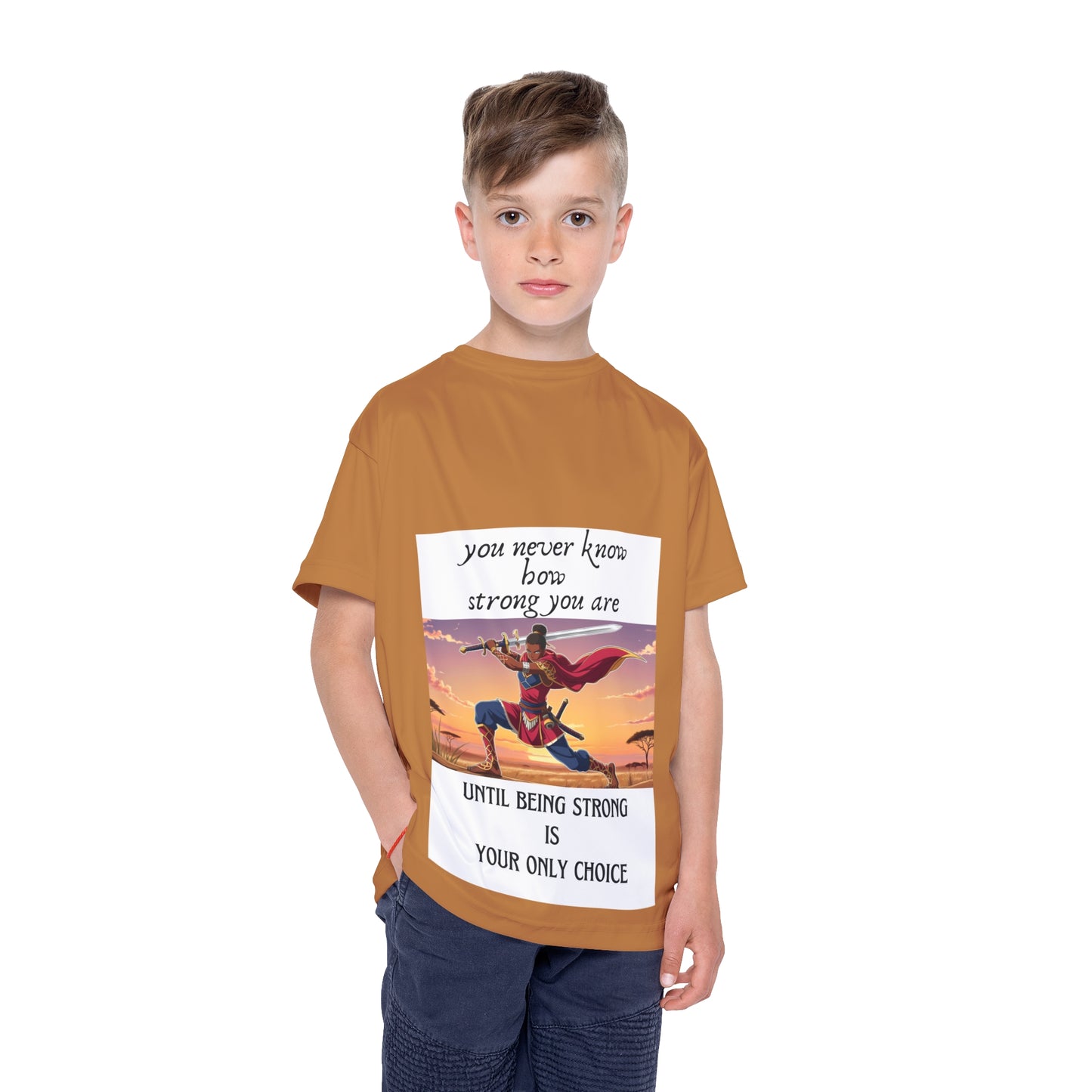 Empowerment Kids Sports Jersey - Strong Hero Design
