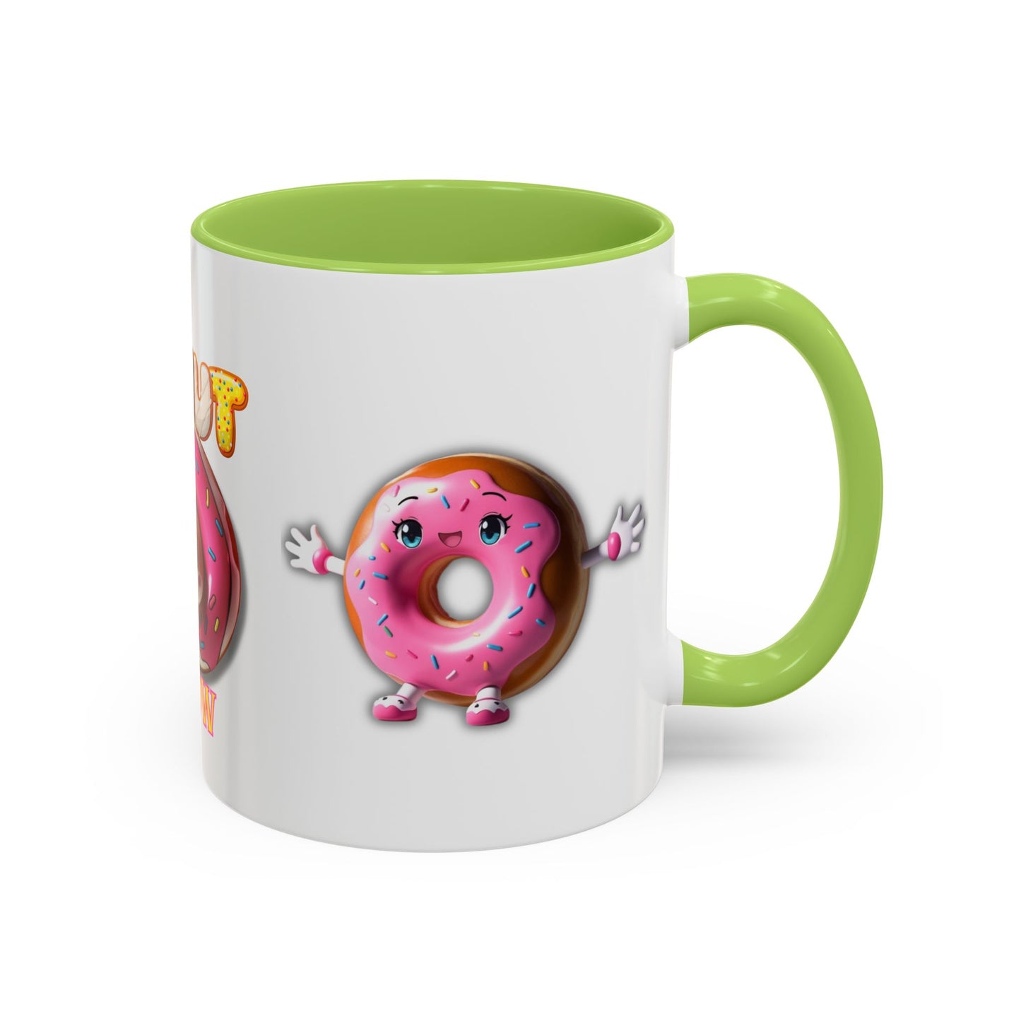 Cute Donut Accent Coffee Mug - I Donut Know - Fun Gift for Coffee Lovers