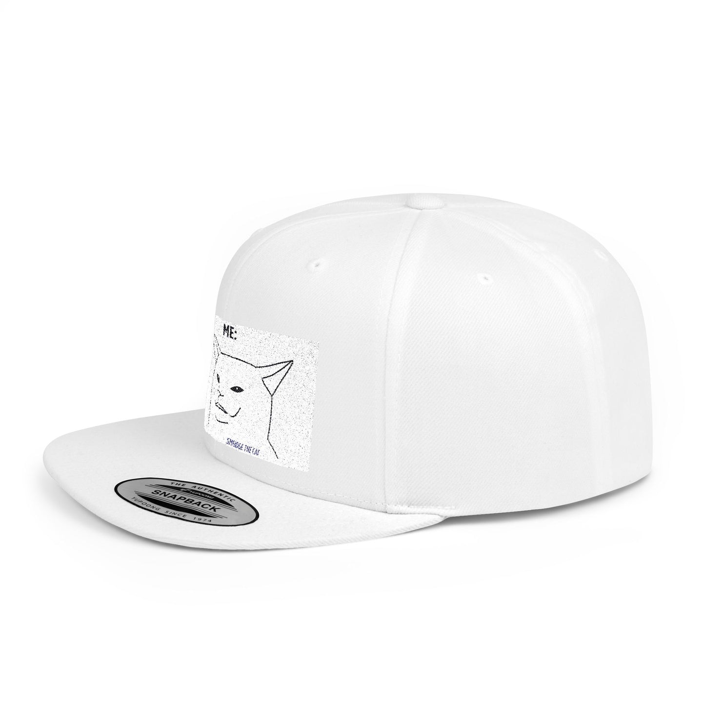 Snapback Hat - Funny Smudge the Cat Design