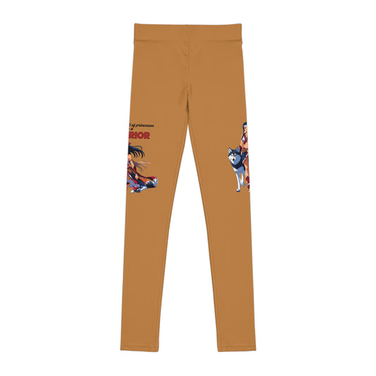 Inspirational Youth Leggings with Warrior Design