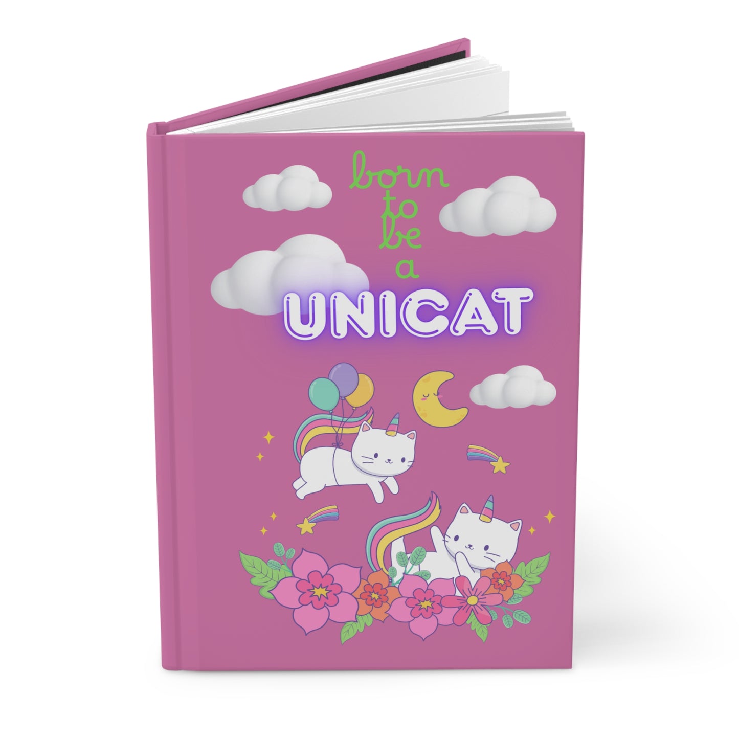 Born to Be a Unicat Hardcover Journal - Cute Unicorn-Themed Notebook for Cat Lovers
