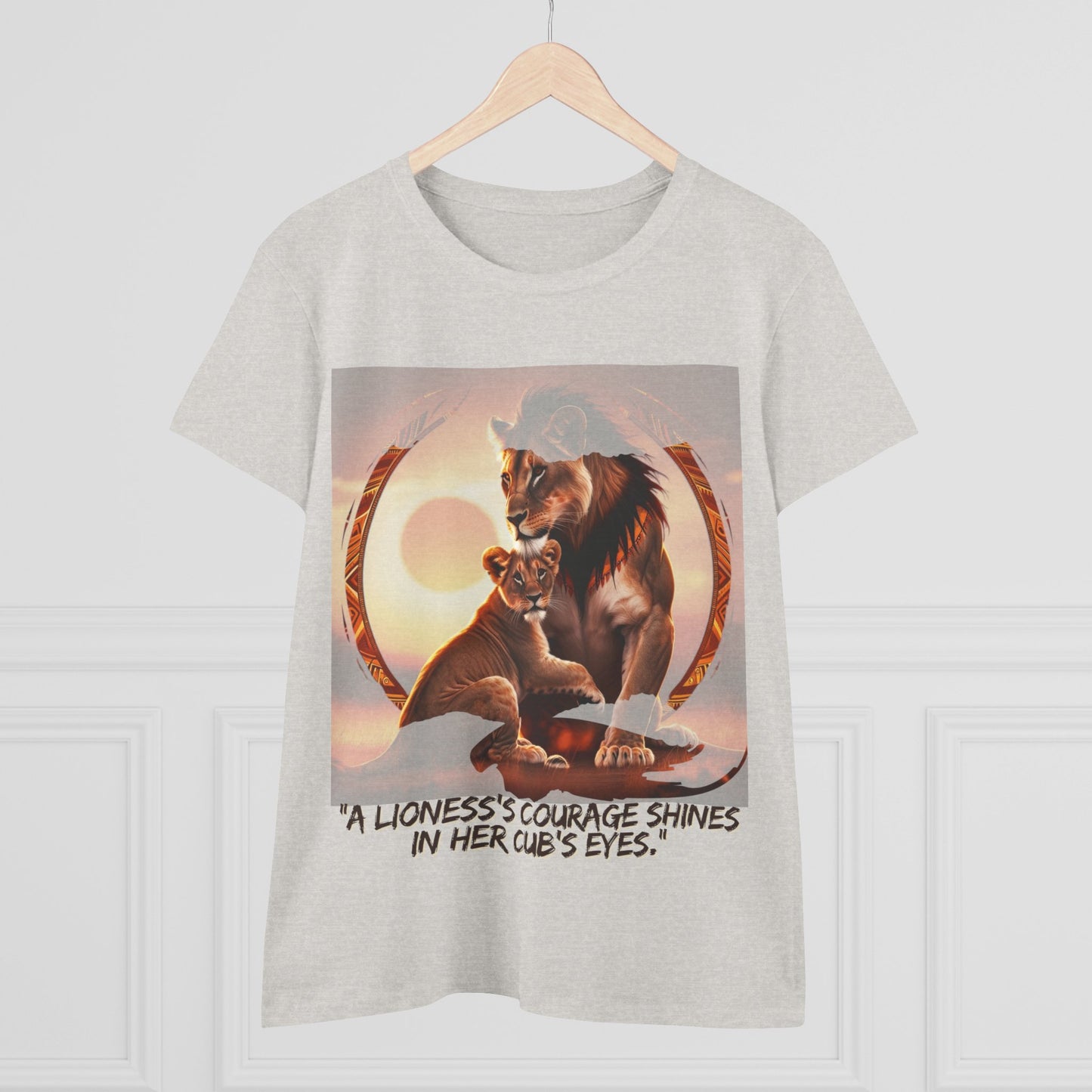 Inspirational Women's Lioness Courage Tee - Midweight Cotton T-Shirt