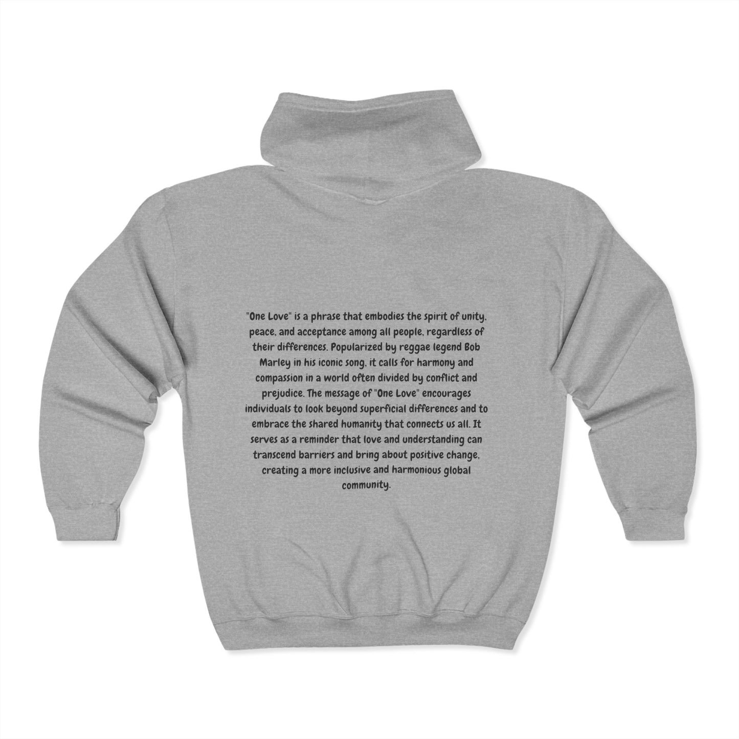 Unisex Zip Hoodie - One Love Spirit of Unity