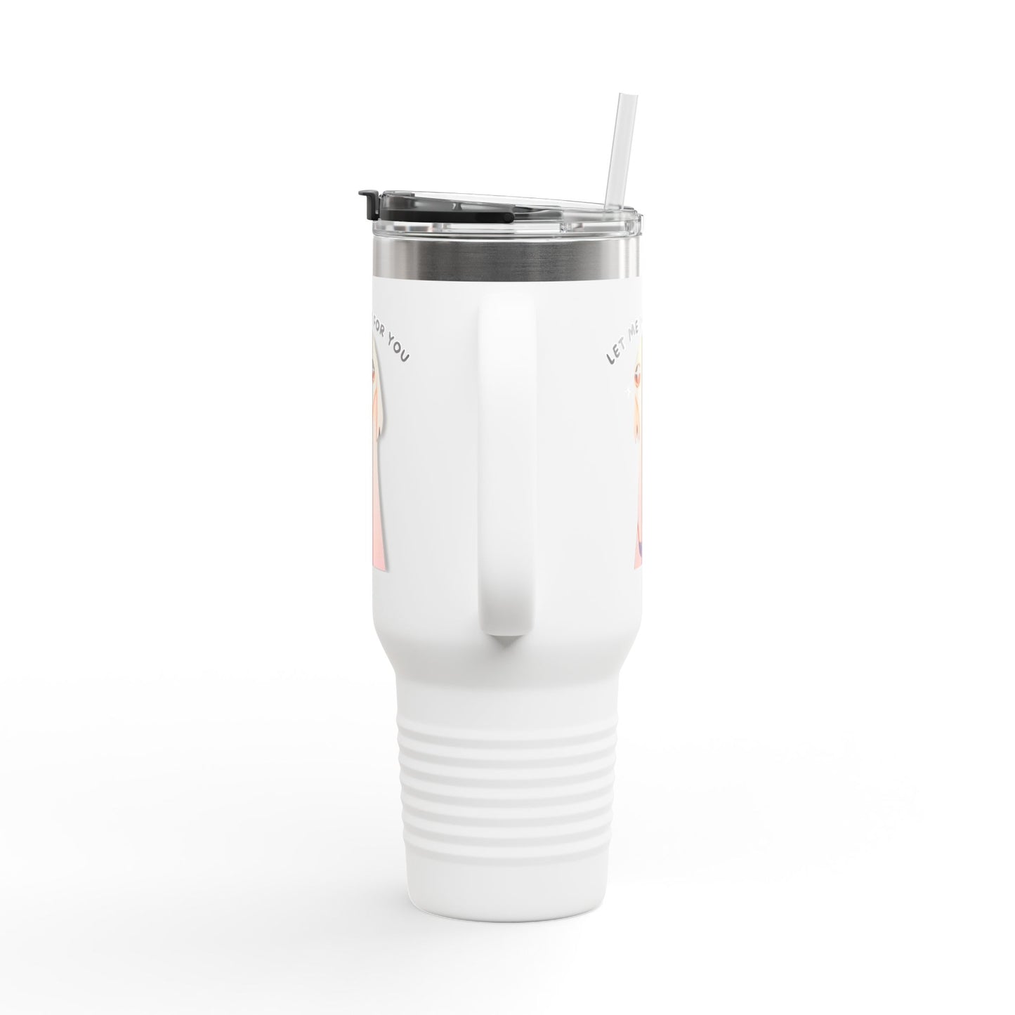 Insulated Travel Mug - Let Me Do It Dog White Long Nose Design