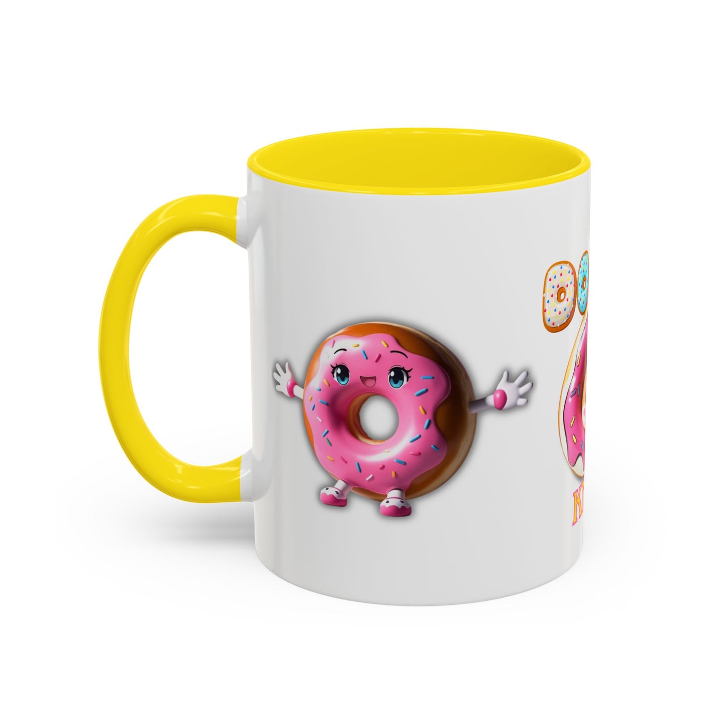 Cute Donut Accent Coffee Mug - I Donut Know - Fun Gift for Coffee Lovers