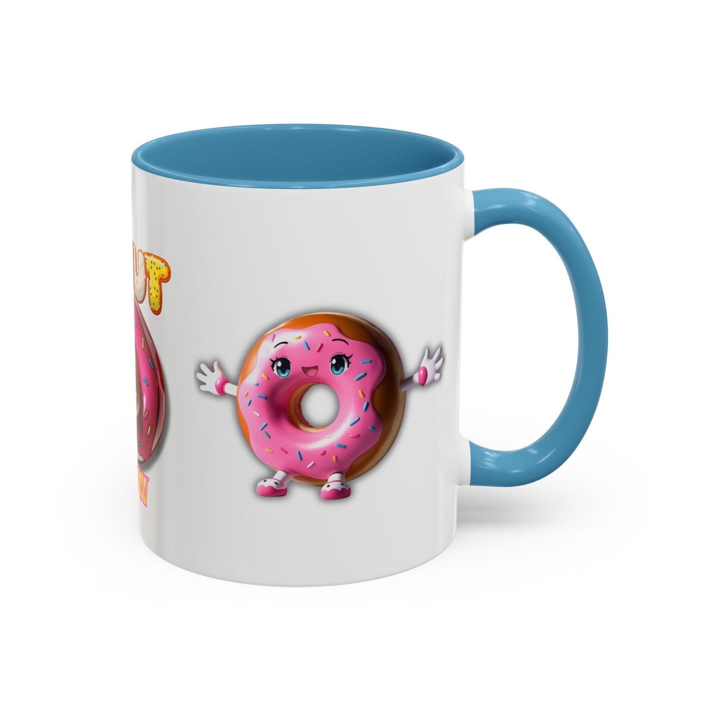 Cute Donut Accent Coffee Mug - I Donut Know - Fun Gift for Coffee Lovers