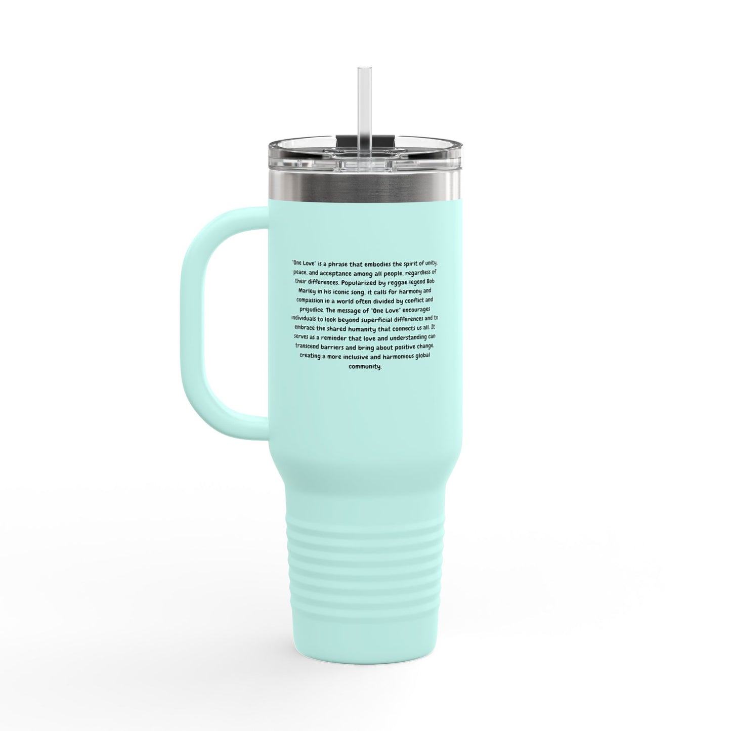 Insulated Travel Mug - One Love Design, 40oz - Perfect for Travel & Everyday Use