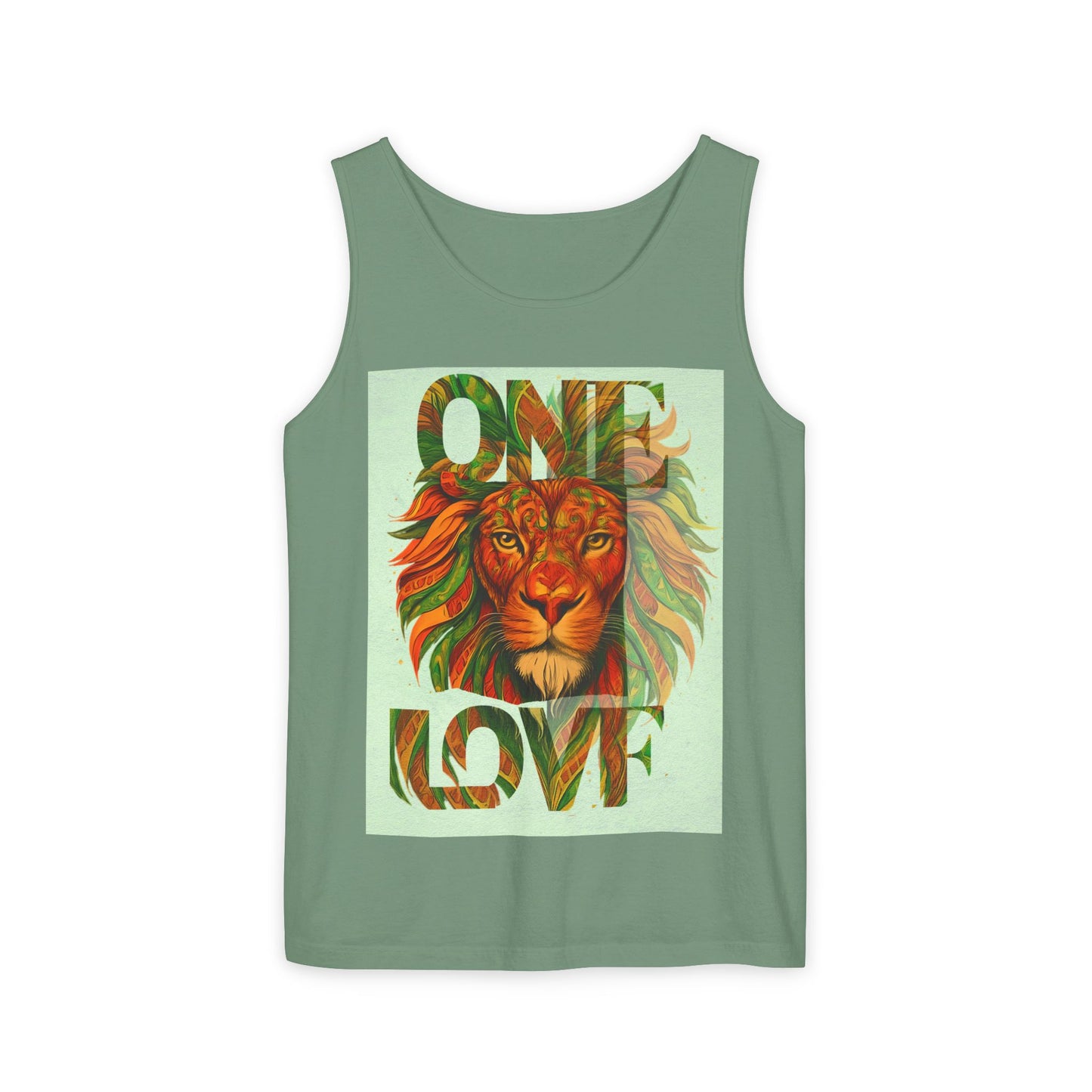 Tank Top One Love Tribal Art Lion