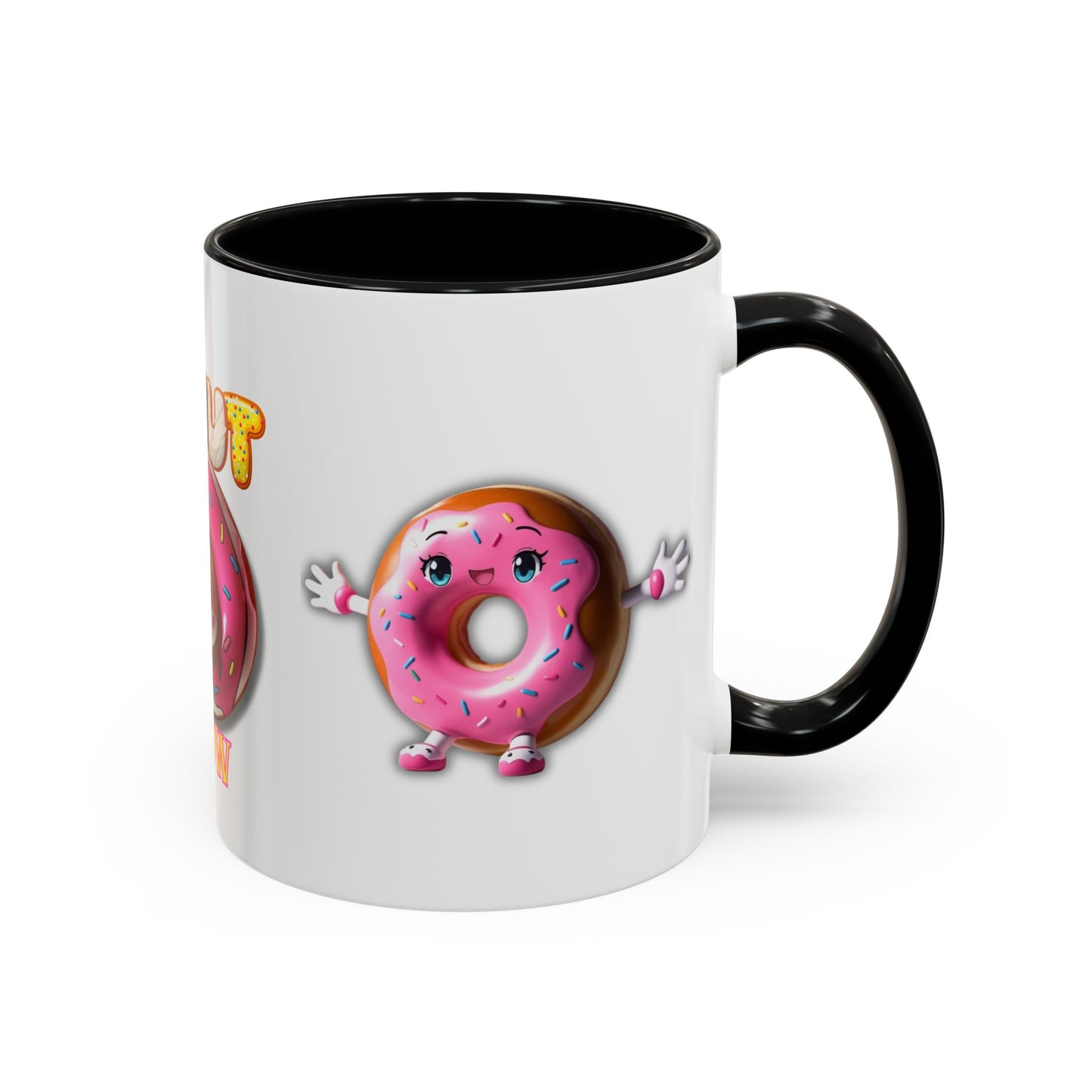 Cute Donut Accent Coffee Mug - I Donut Know - Fun Gift for Coffee Lovers