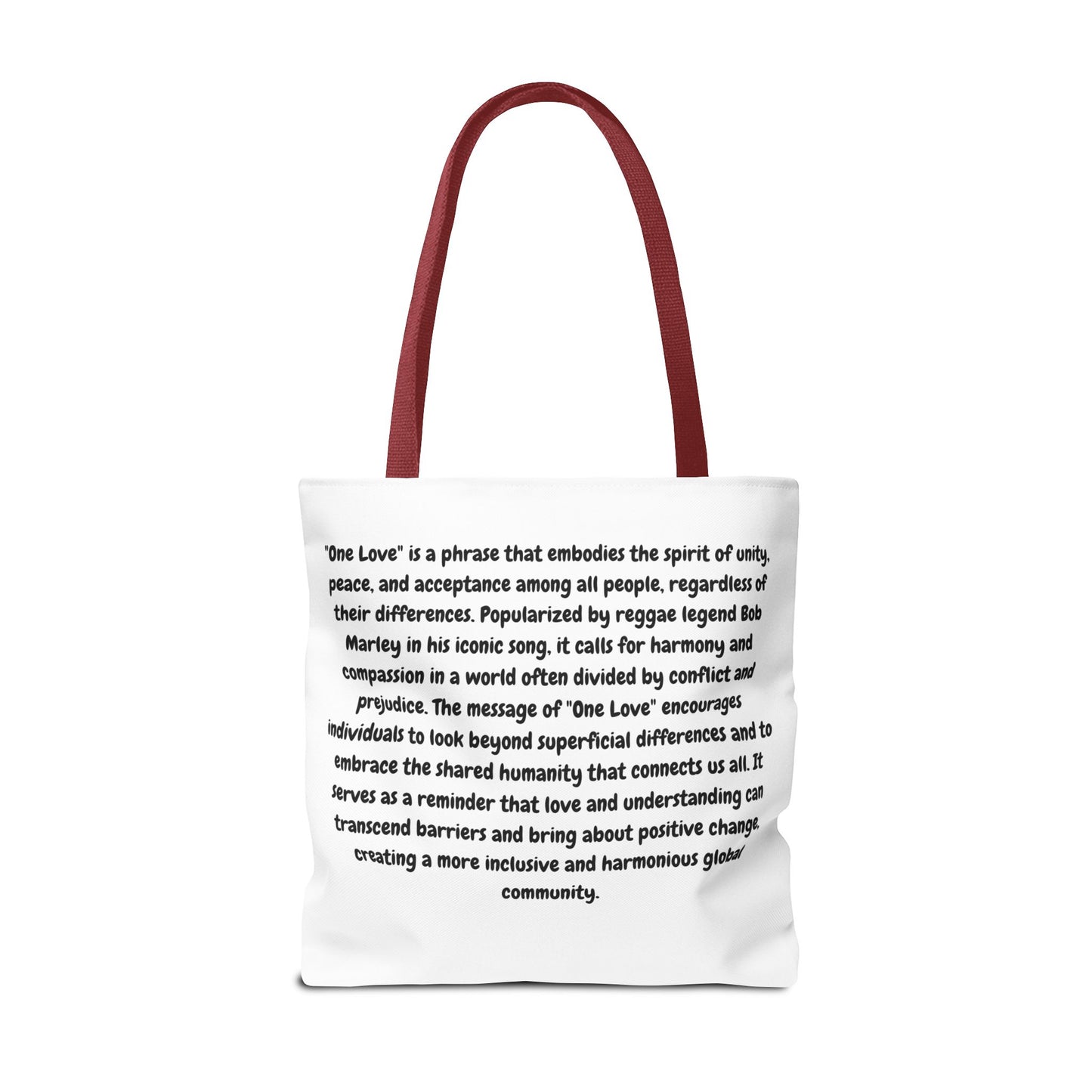 One Love Tote Bag - Celebrate Unity and Positivity