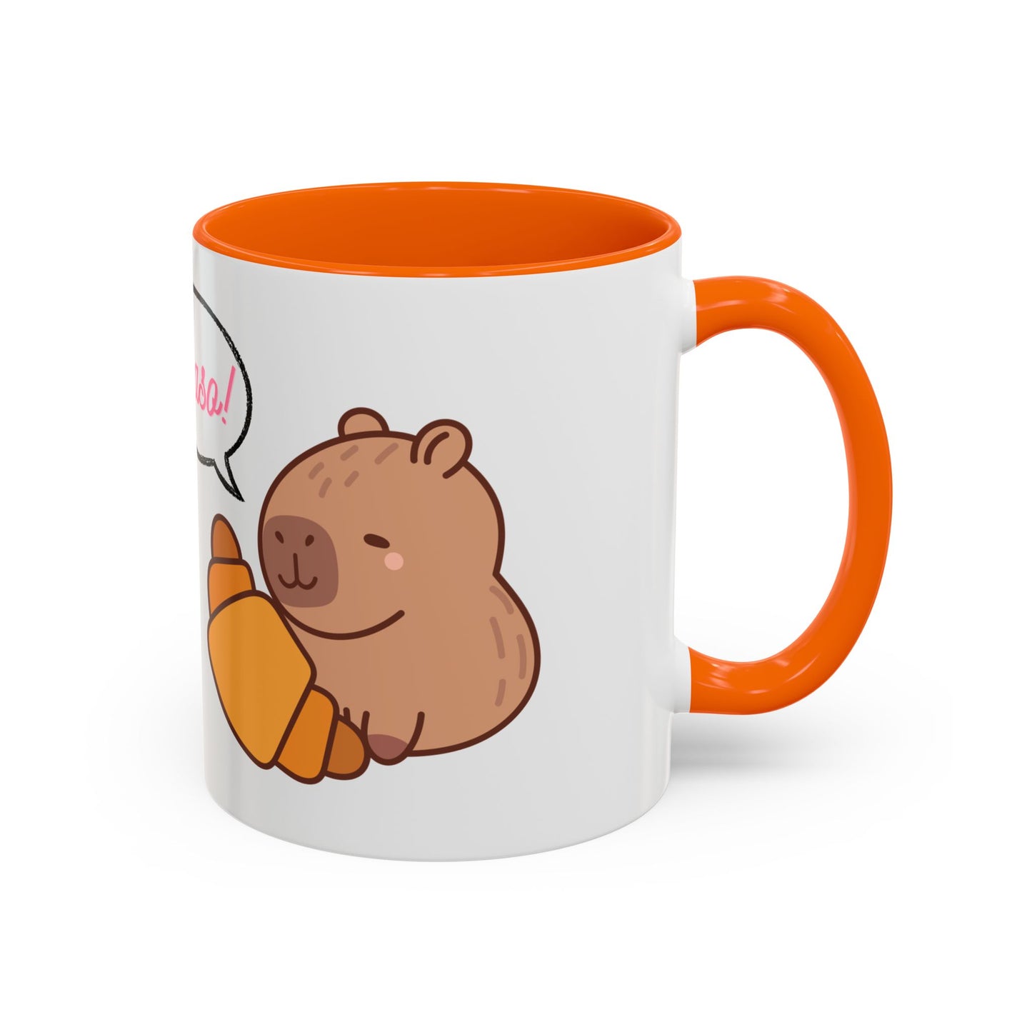 Mug Capybara Croissant Funny Cute Coffee Tea