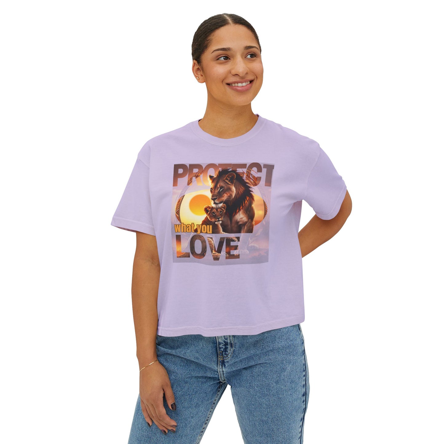 Women's Boxy Tee - Protect What You Love Graphic Tee