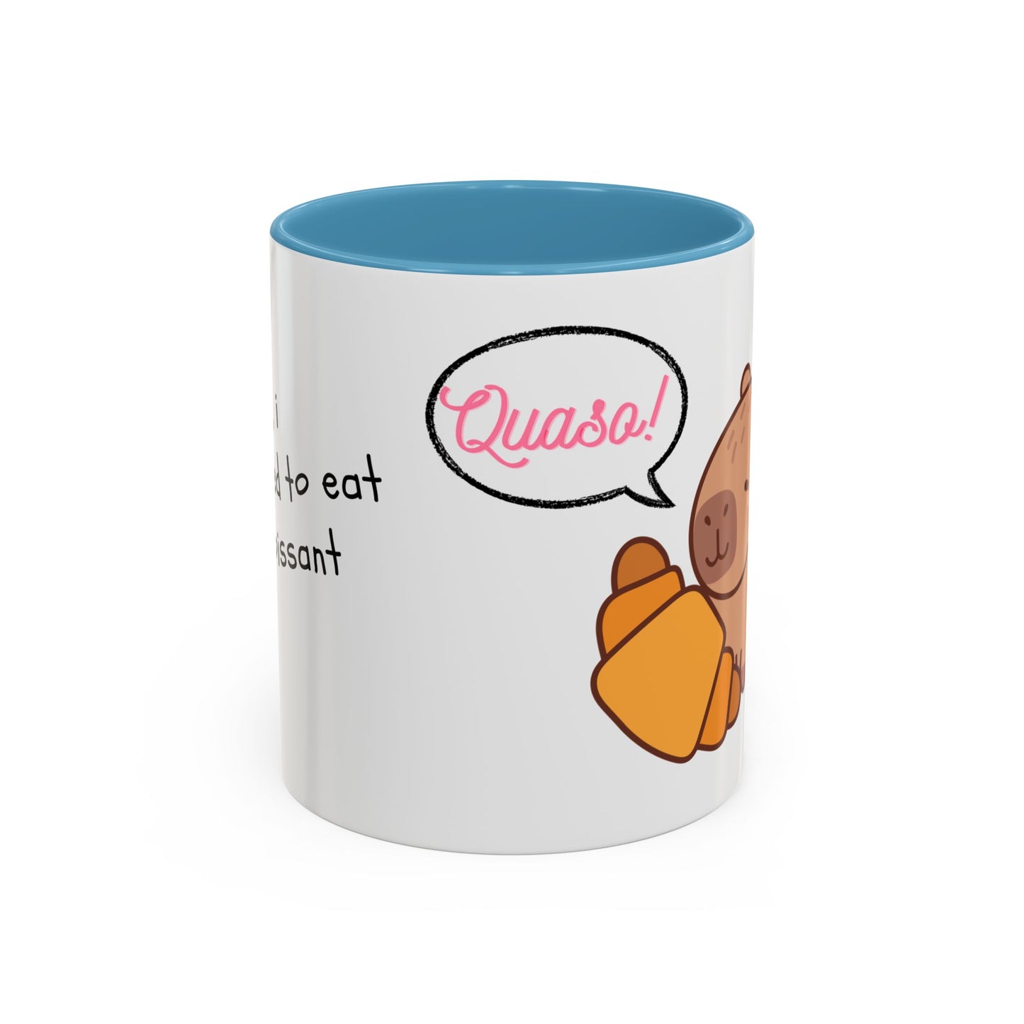 Mug Capybara Croissant Funny Cute Coffee Tea