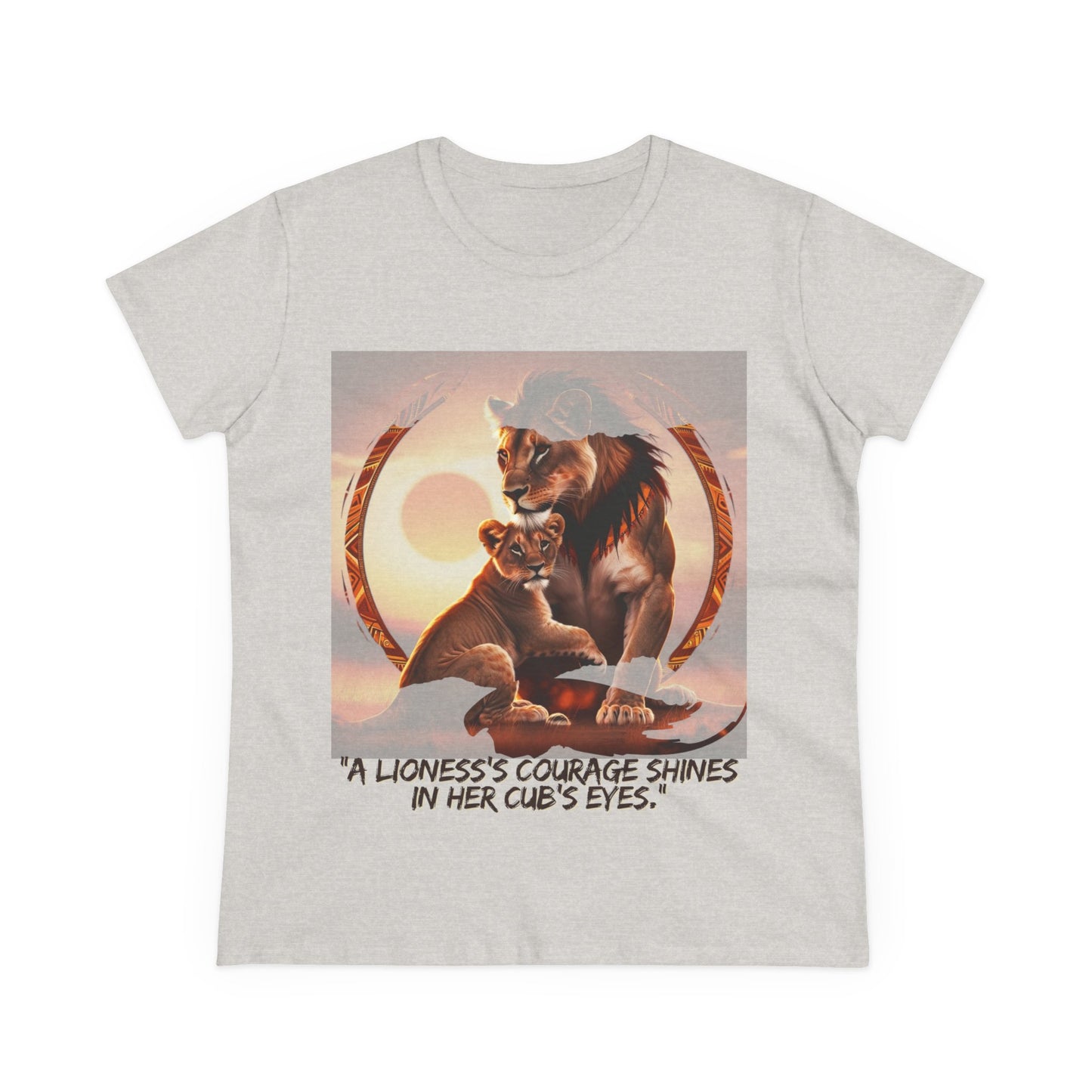 Inspirational Women's Lioness Courage Tee - Midweight Cotton T-Shirt