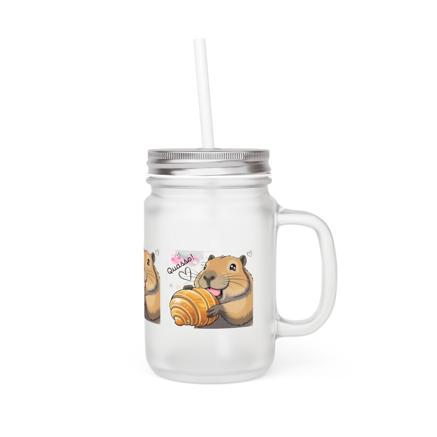 Cute cappybara Mason Jar with Straw - Perfect for Gifts & Home Decor