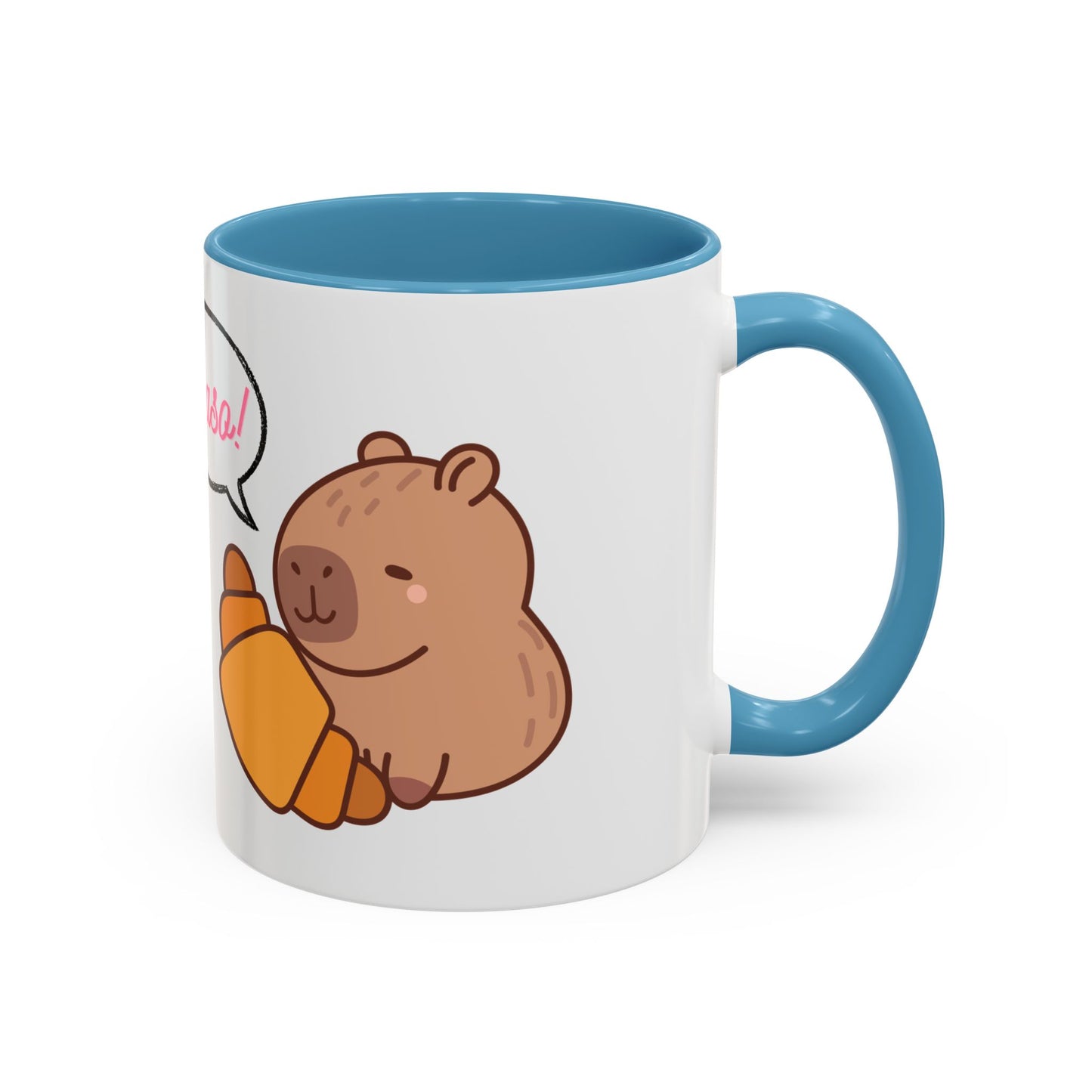 Mug Capybara Croissant Funny Cute Coffee Tea