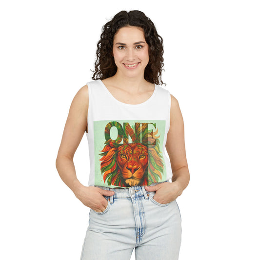 Tank Top One Love Tribal Art Lion