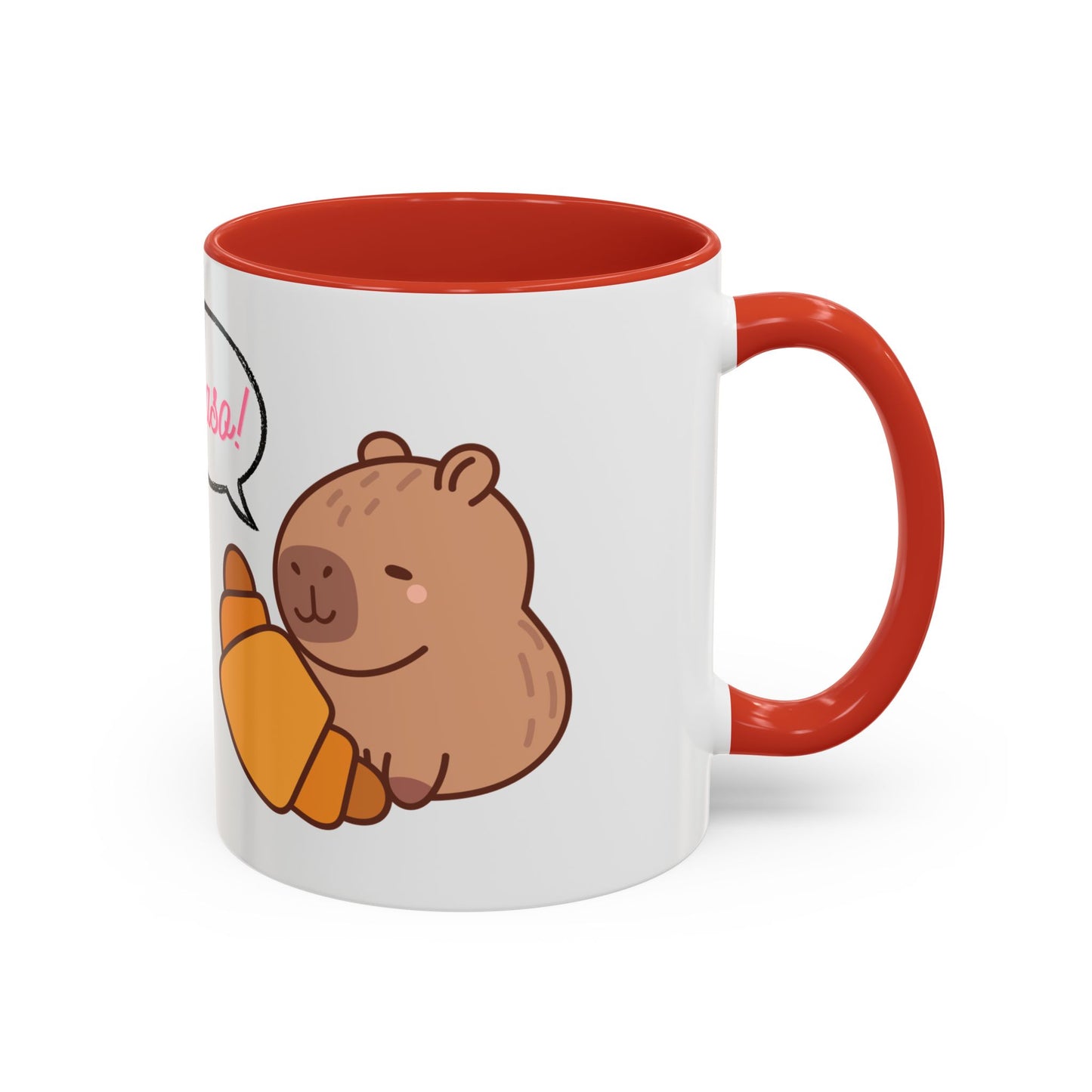 Mug Capybara Croissant Funny Cute Coffee Tea