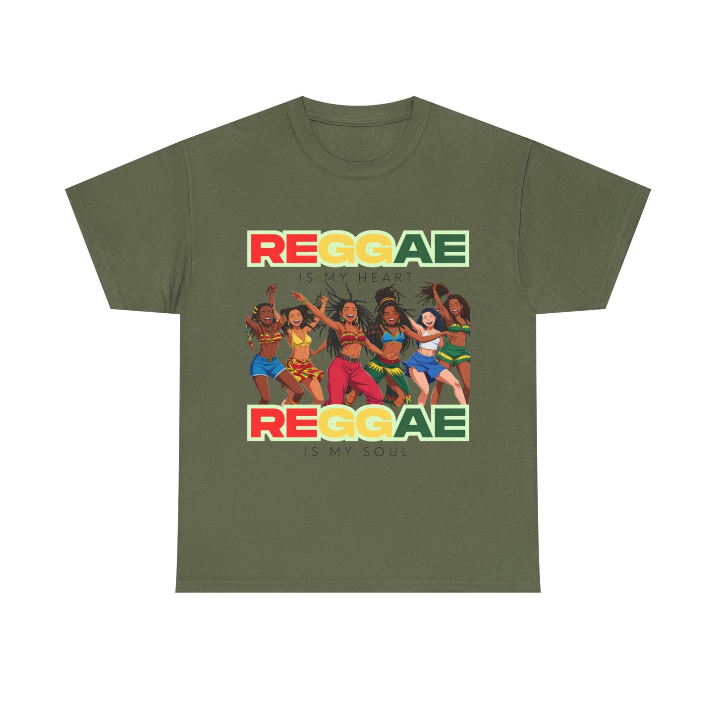 Reggae Is My Heart Unisex Heavy Cotton Tee