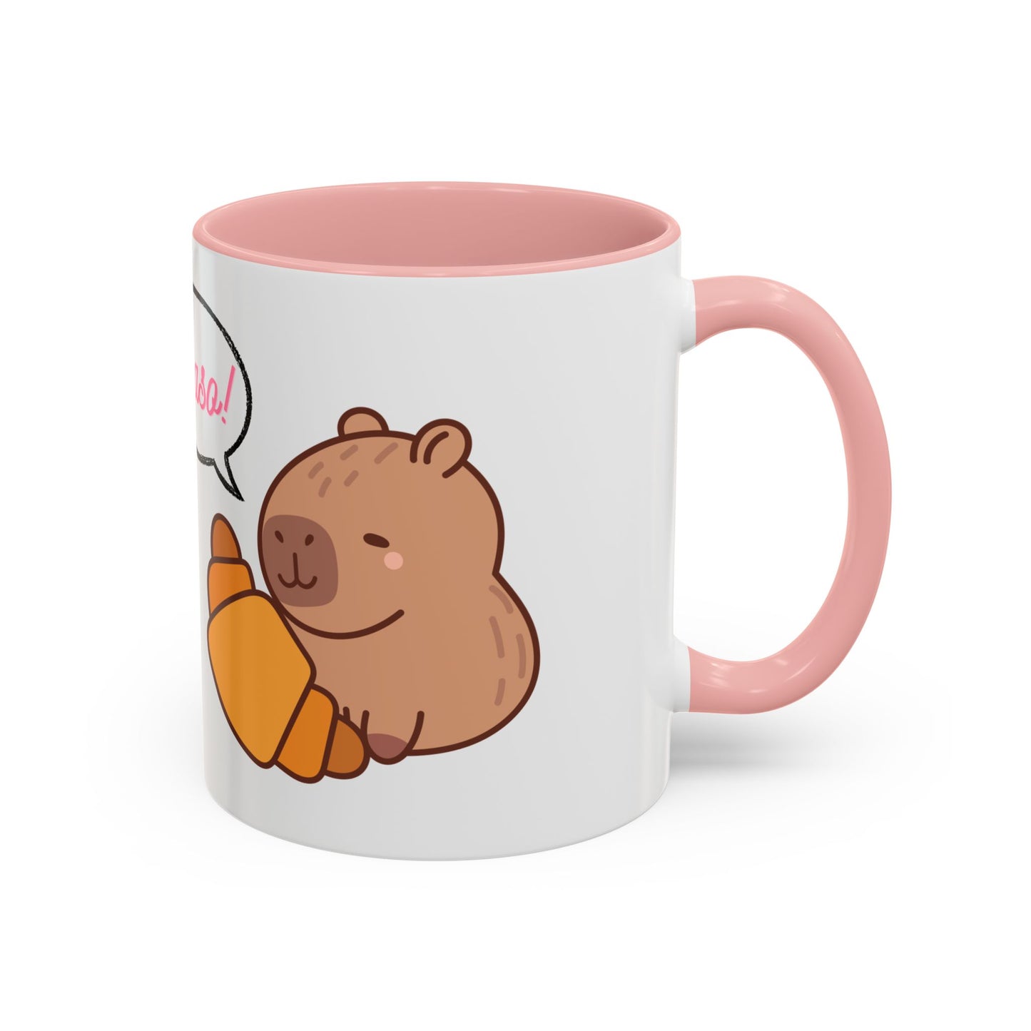 Mug Capybara Croissant Funny Cute Coffee Tea