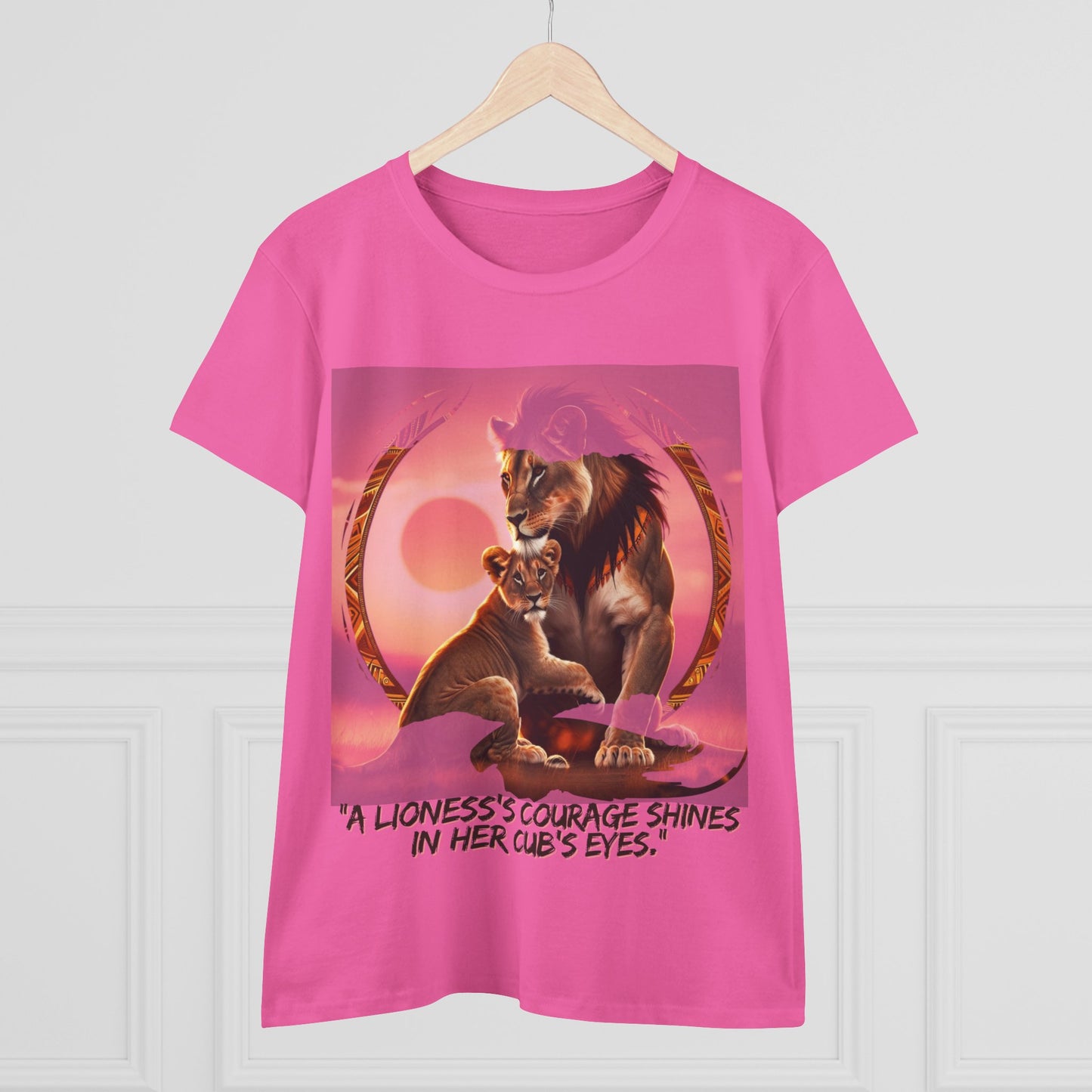 Inspirational Women's Lioness Courage Tee - Midweight Cotton T-Shirt