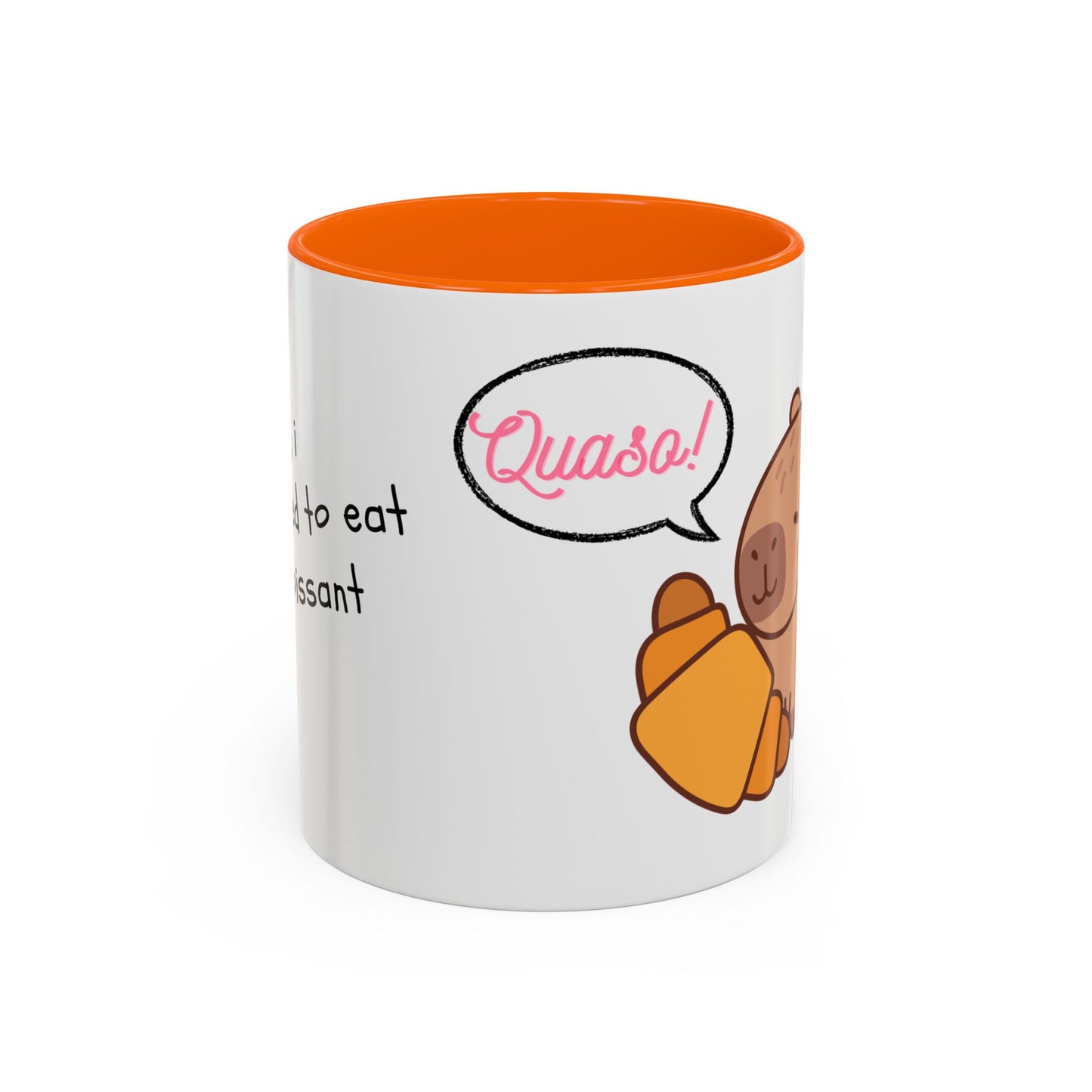 Mug Capybara Croissant Funny Cute Coffee Tea