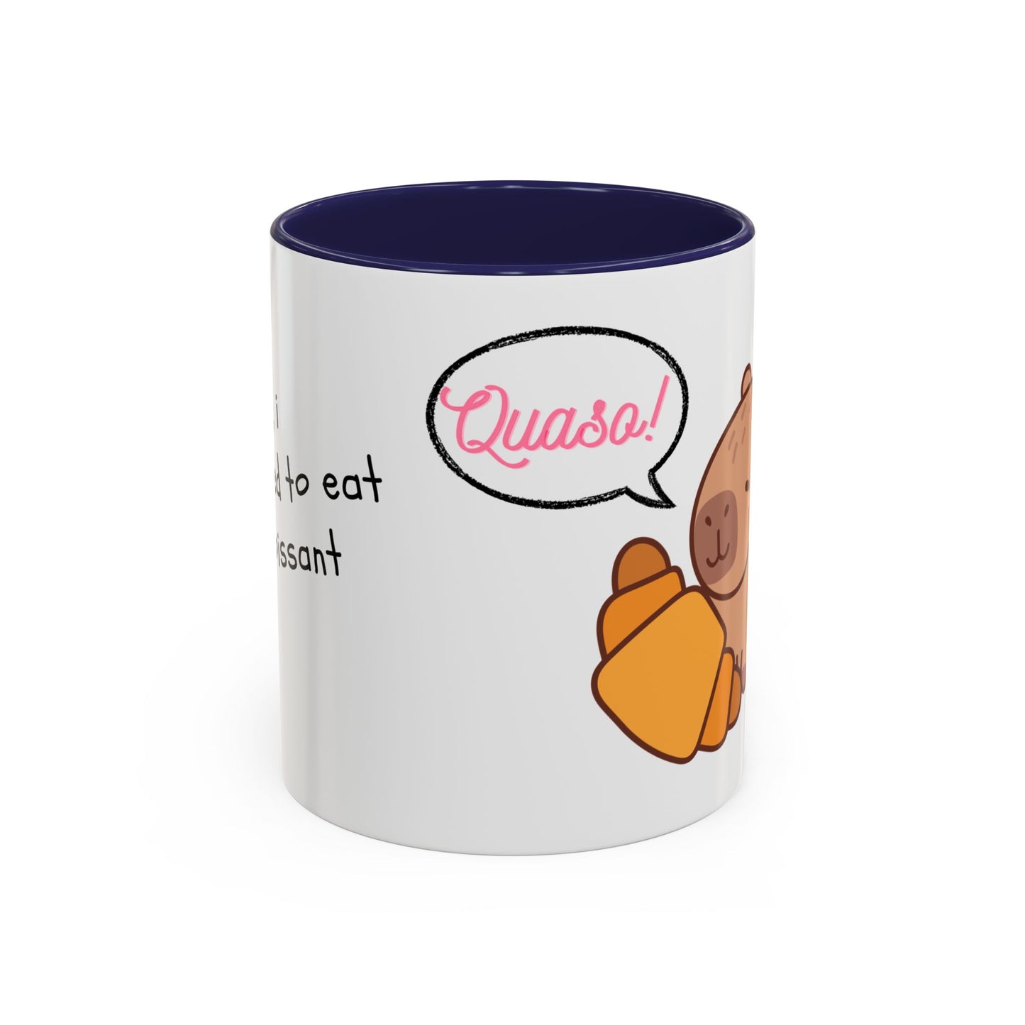 Mug Capybara Croissant Funny Cute Coffee Tea