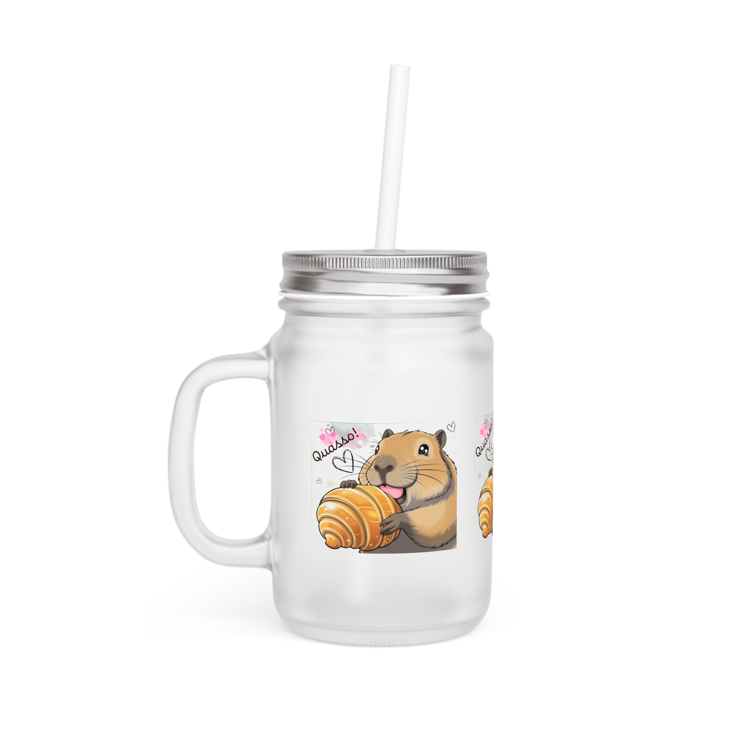 Cute cappybara Mason Jar with Straw - Perfect for Gifts & Home Decor