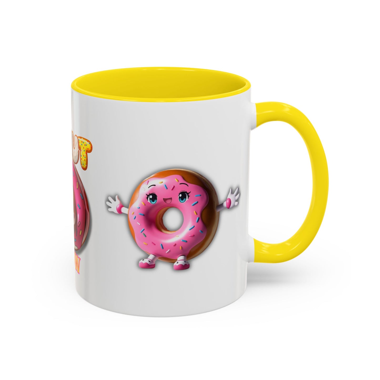 Cute Donut Accent Coffee Mug - I Donut Know - Fun Gift for Coffee Lovers