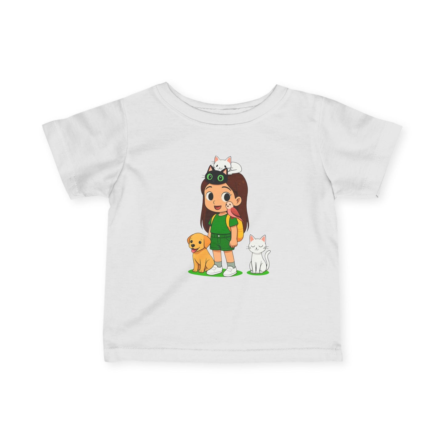 Cute Animal Adventure girl Tee, Toddler T-Shirt, Babygirl Animal Shirt, Pet Lover Gift, Kids' Graphic Tee, Fun Playwear