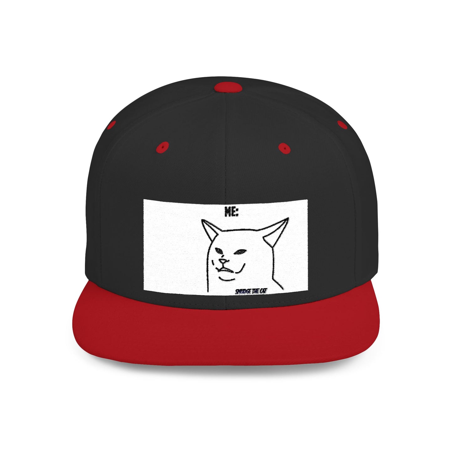 Snapback Hat - Funny Smudge the Cat Design