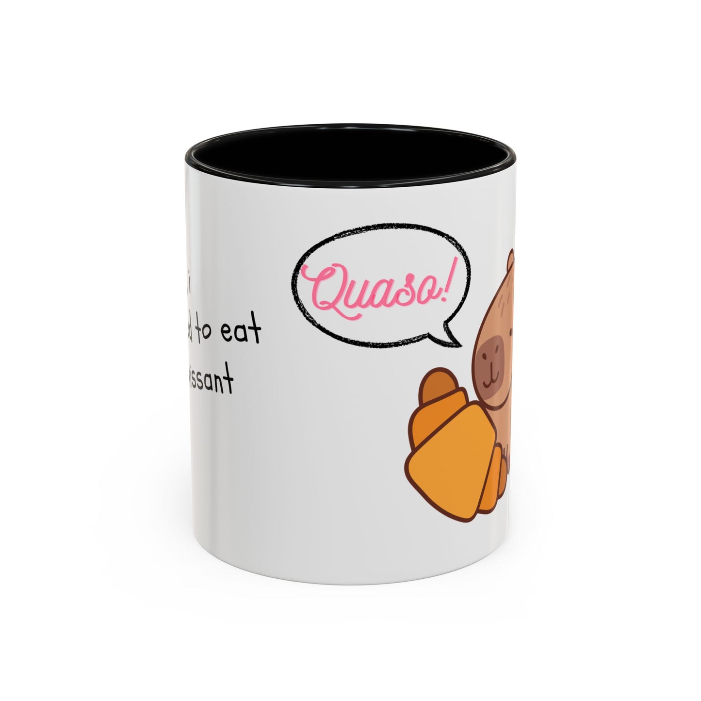Mug Capybara Croissant Funny Cute Coffee Tea