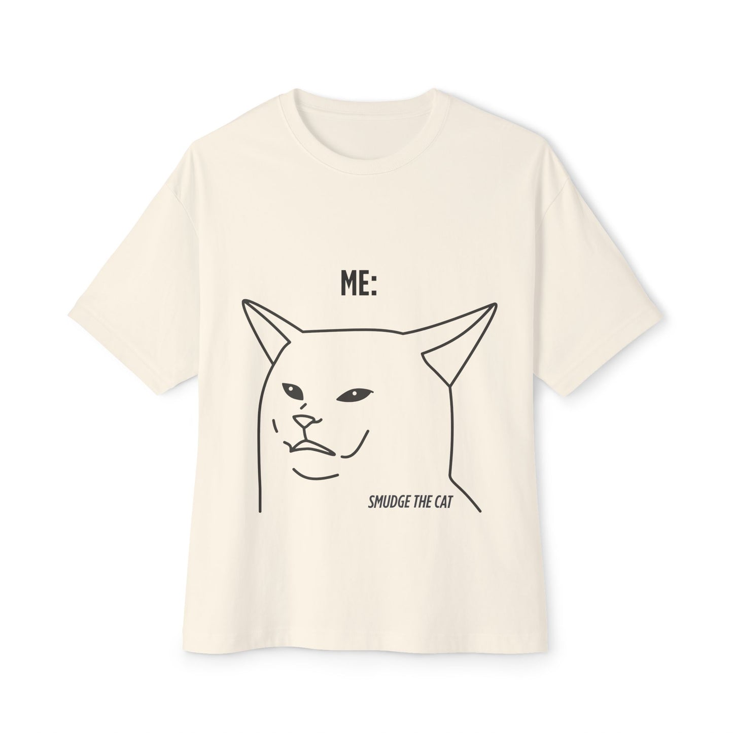 Boxy Tee - Funny Meme Cat Smudge Design