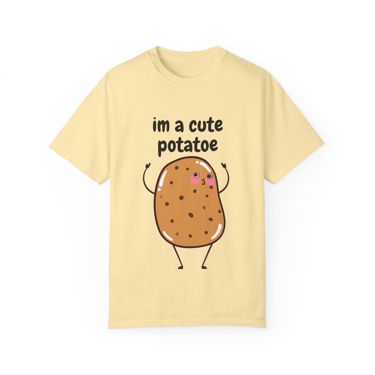 Cute Potato Unisex Garment-Dyed T-Shirt - Fun and Whimsical Design