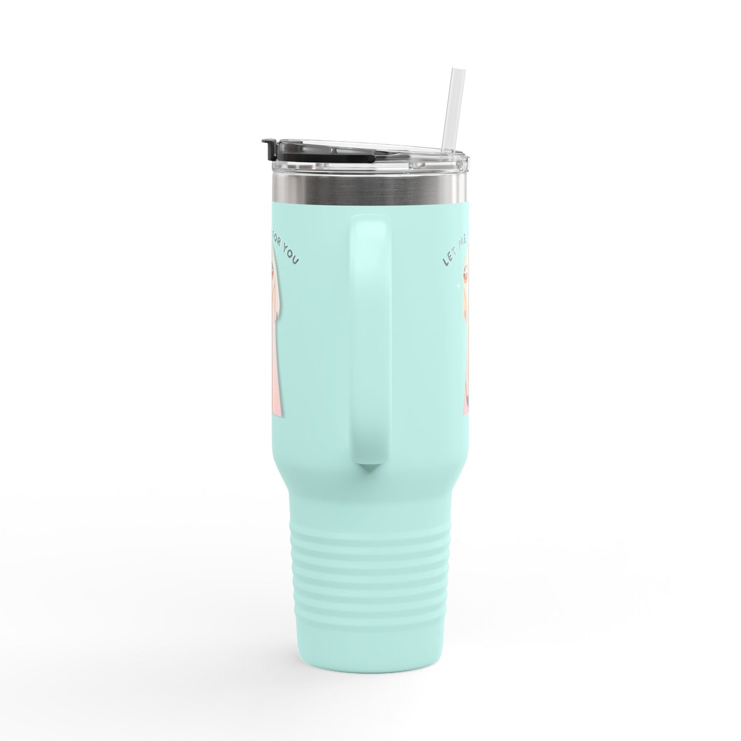 Insulated Travel Mug - Let Me Do It Dog White Long Nose Design