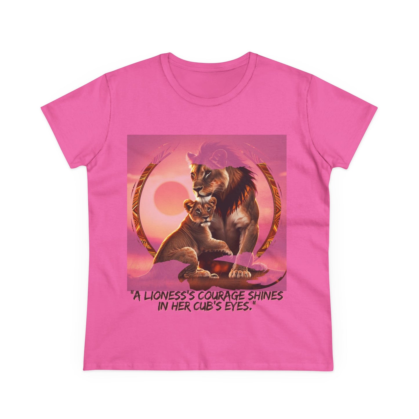 Inspirational Women's Lioness Courage Tee - Midweight Cotton T-Shirt