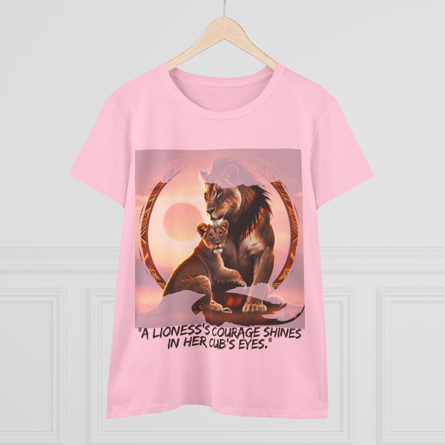 Inspirational Women's Lioness Courage Tee - Midweight Cotton T-Shirt