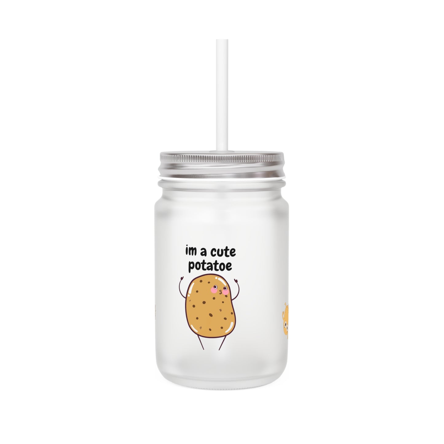 Funny Mason Jar Cup - Cute Potato Design