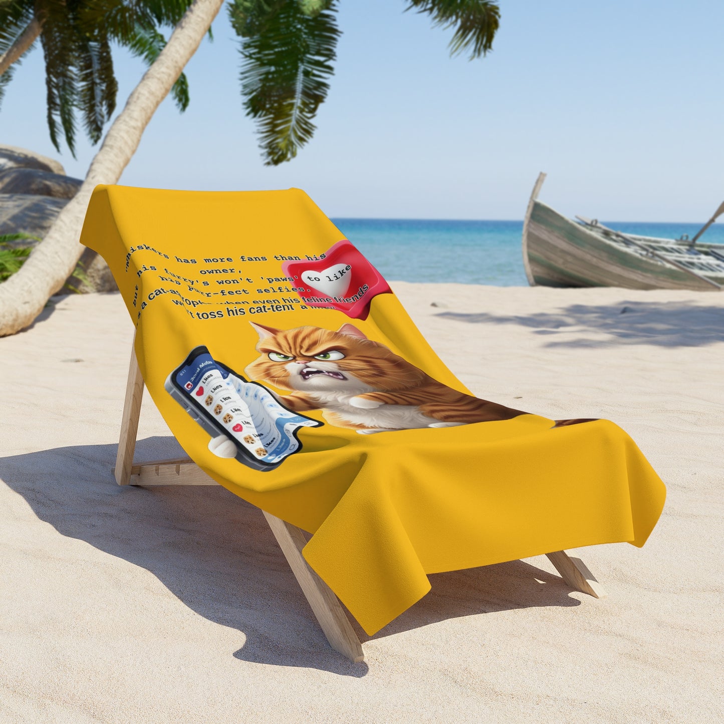 Funny Cat Beach Towel - Perfect for Beach Lovers & Pet Owners