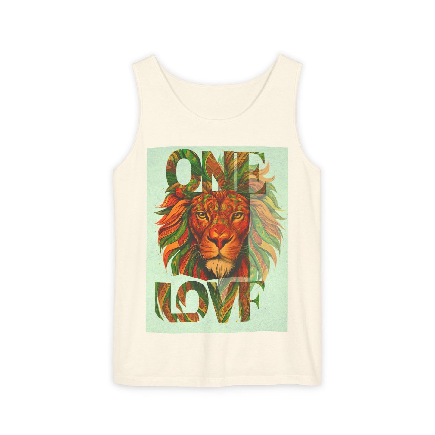 Tank Top One Love Tribal Art Lion